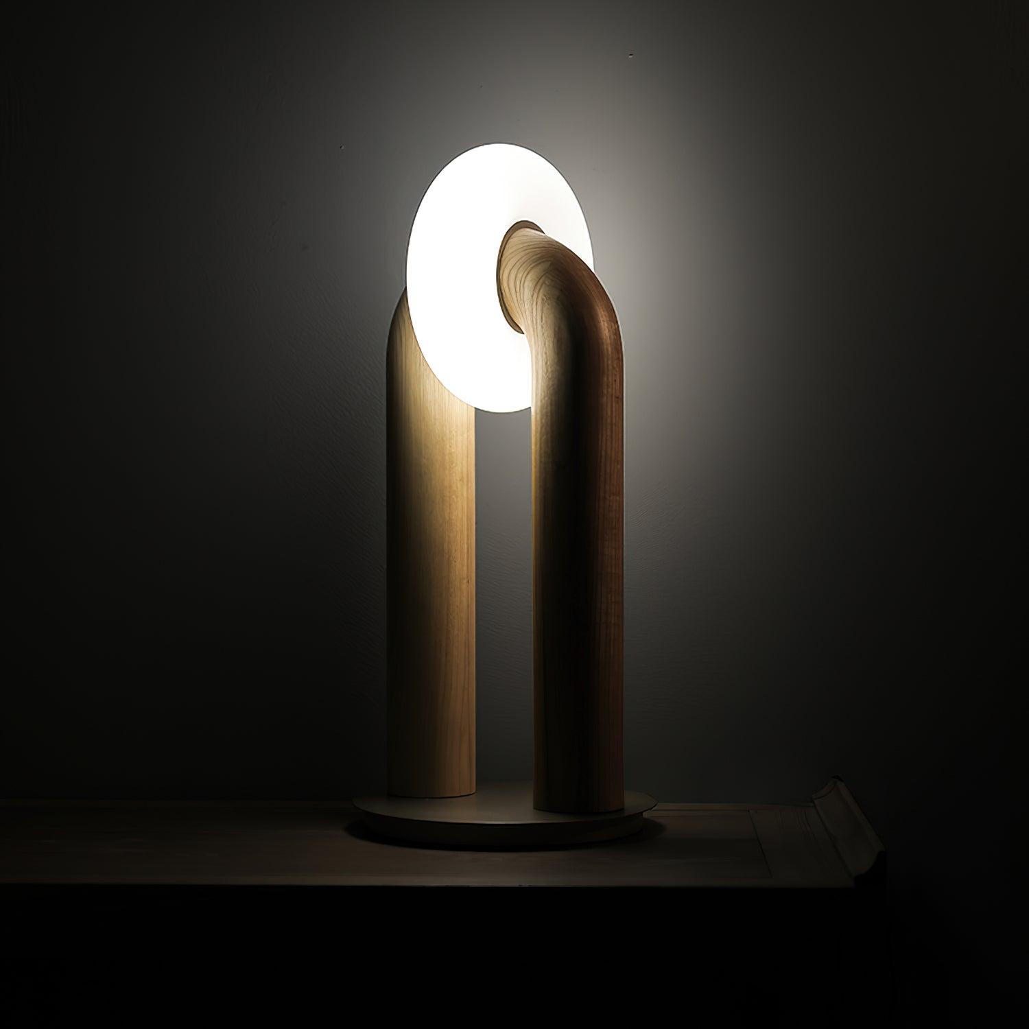 Elvelelia Vintage Wood Table Lamp