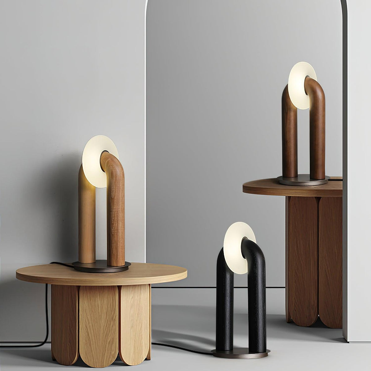 Elvelelia Vintage Wood Table Lamp