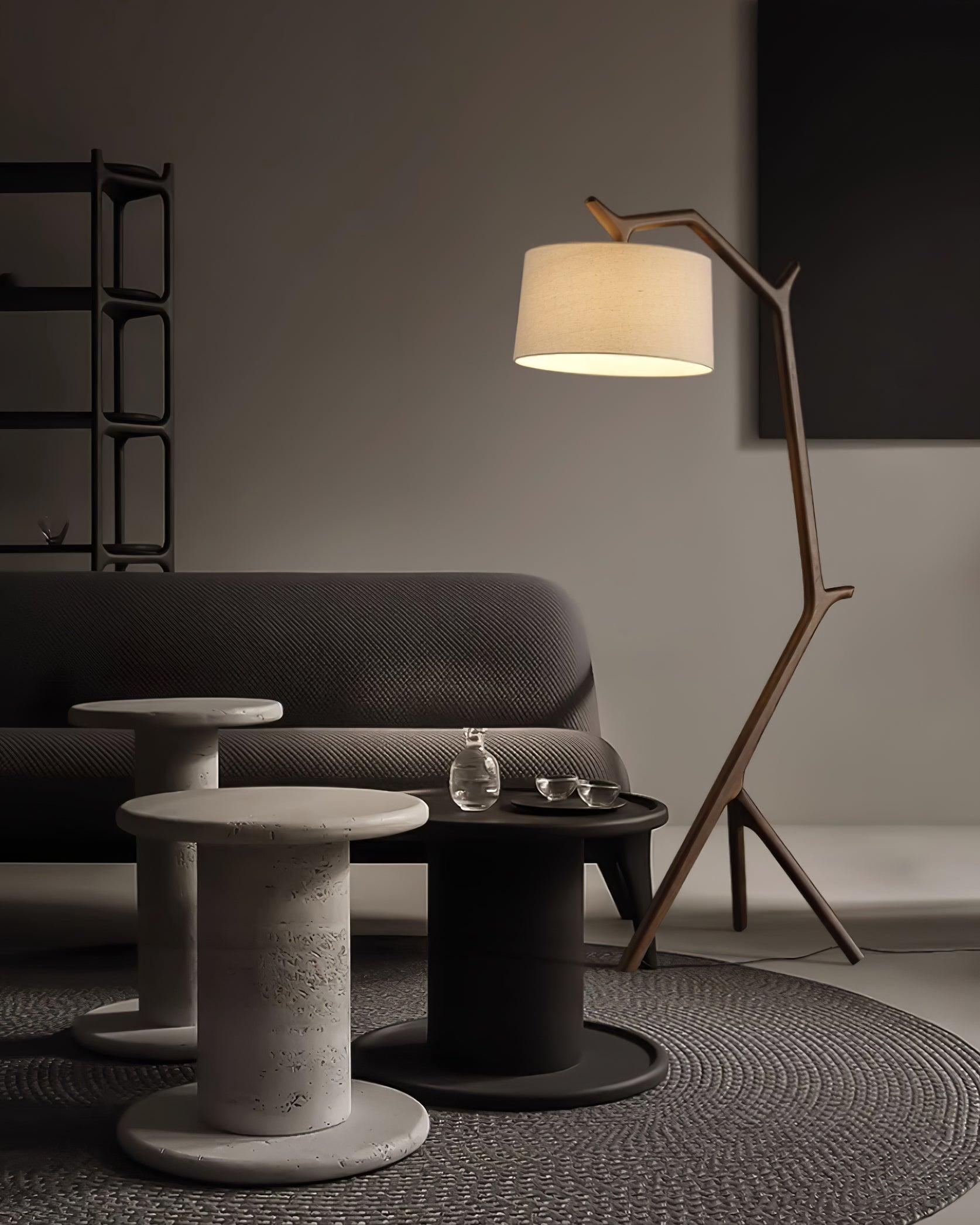 Ulmiril Rustic Wood Floor Lamp
