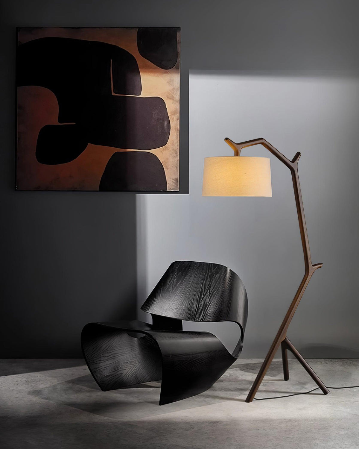 Ulmiril Rustic Wood Floor Lamp