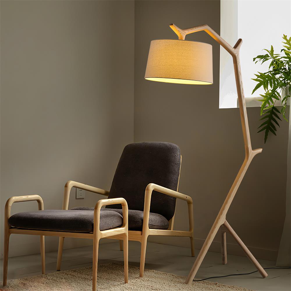 Ulmiril Rustic Wood Floor Lamp