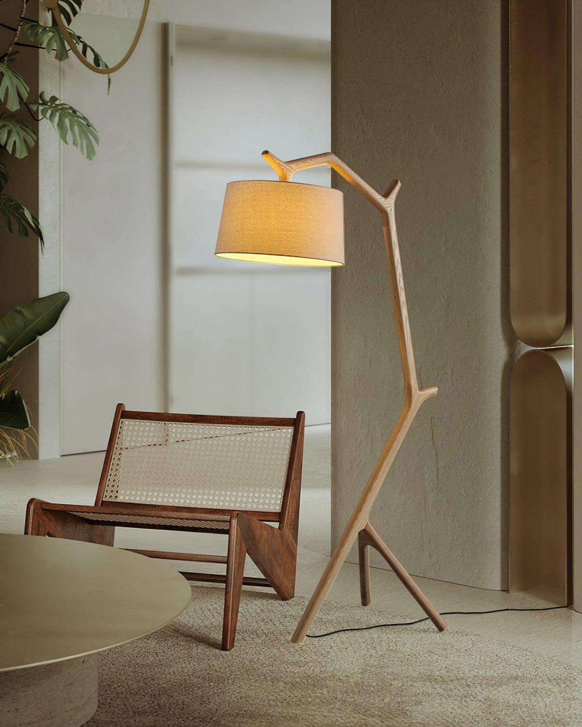 Ulmiril Rustic Wood Floor Lamp