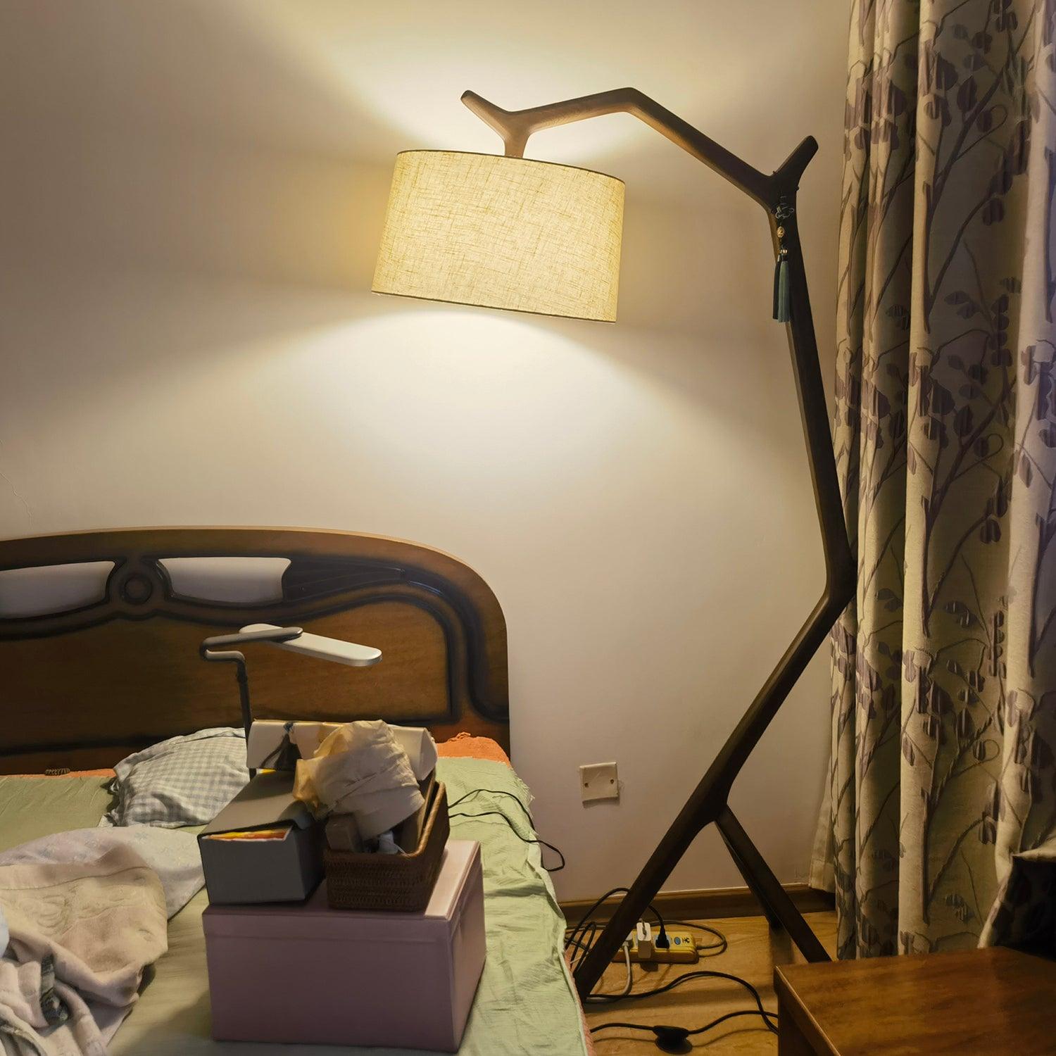 Ulmiril Rustic Wood Floor Lamp