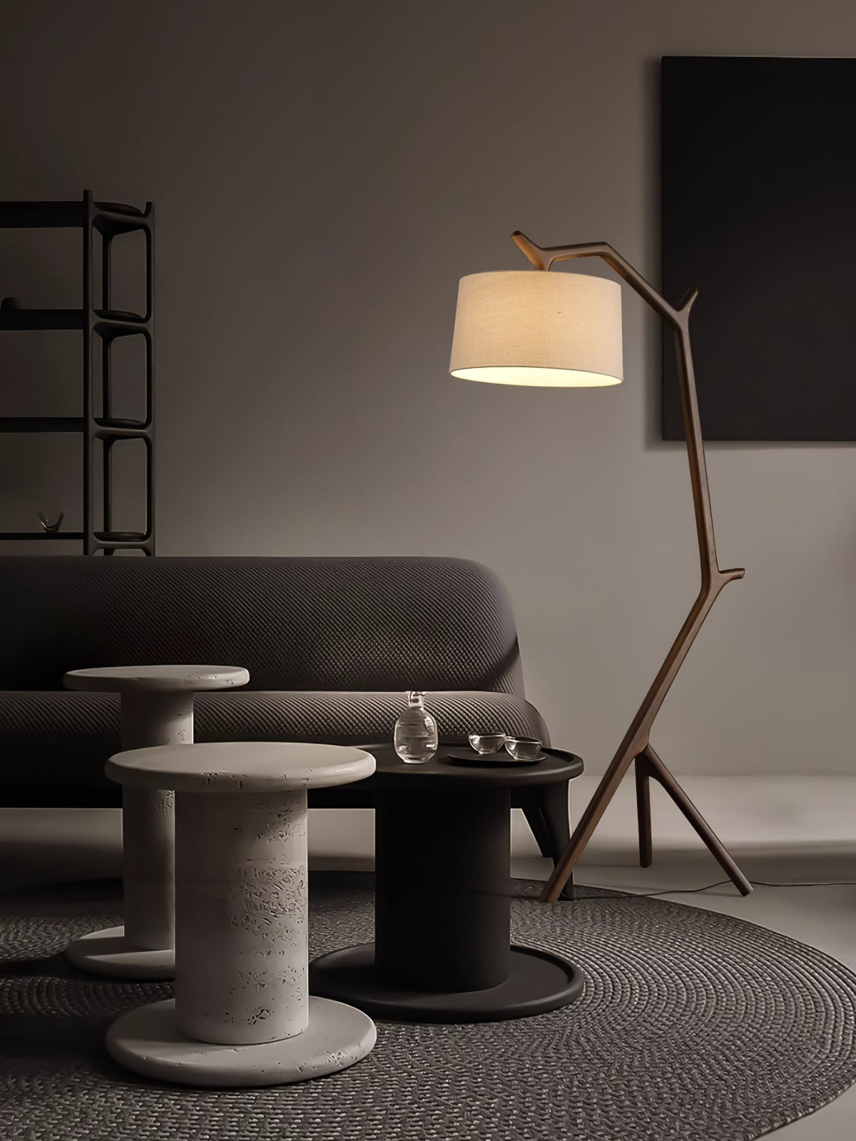Ulmiril Rustic Wood Floor Lamp