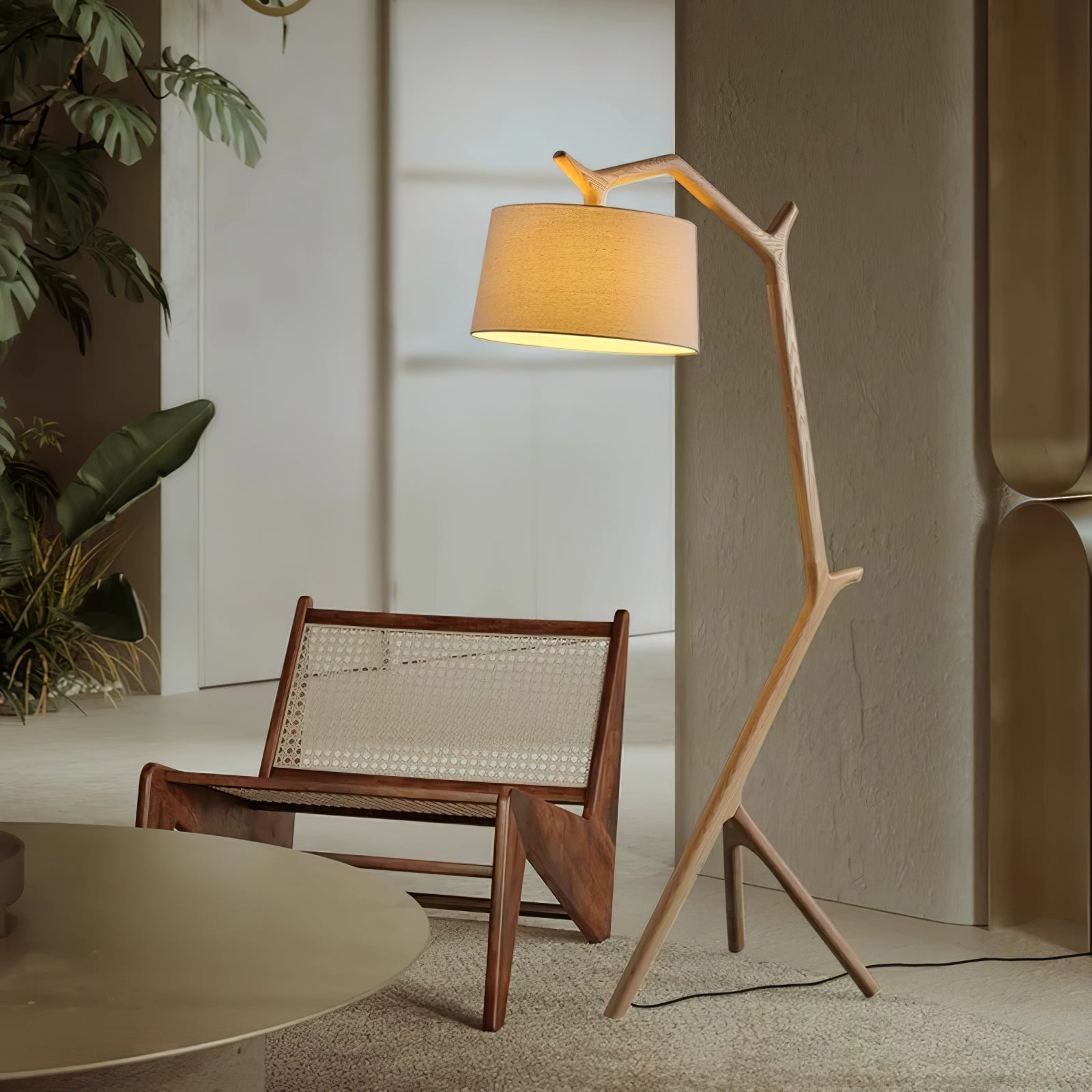 Ulmiril Rustic Wood Floor Lamp