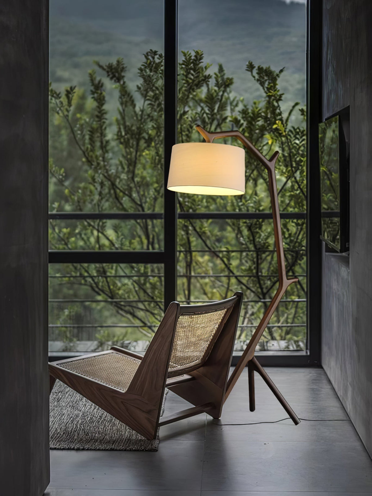 Ulmiril Rustic Wood Floor Lamp