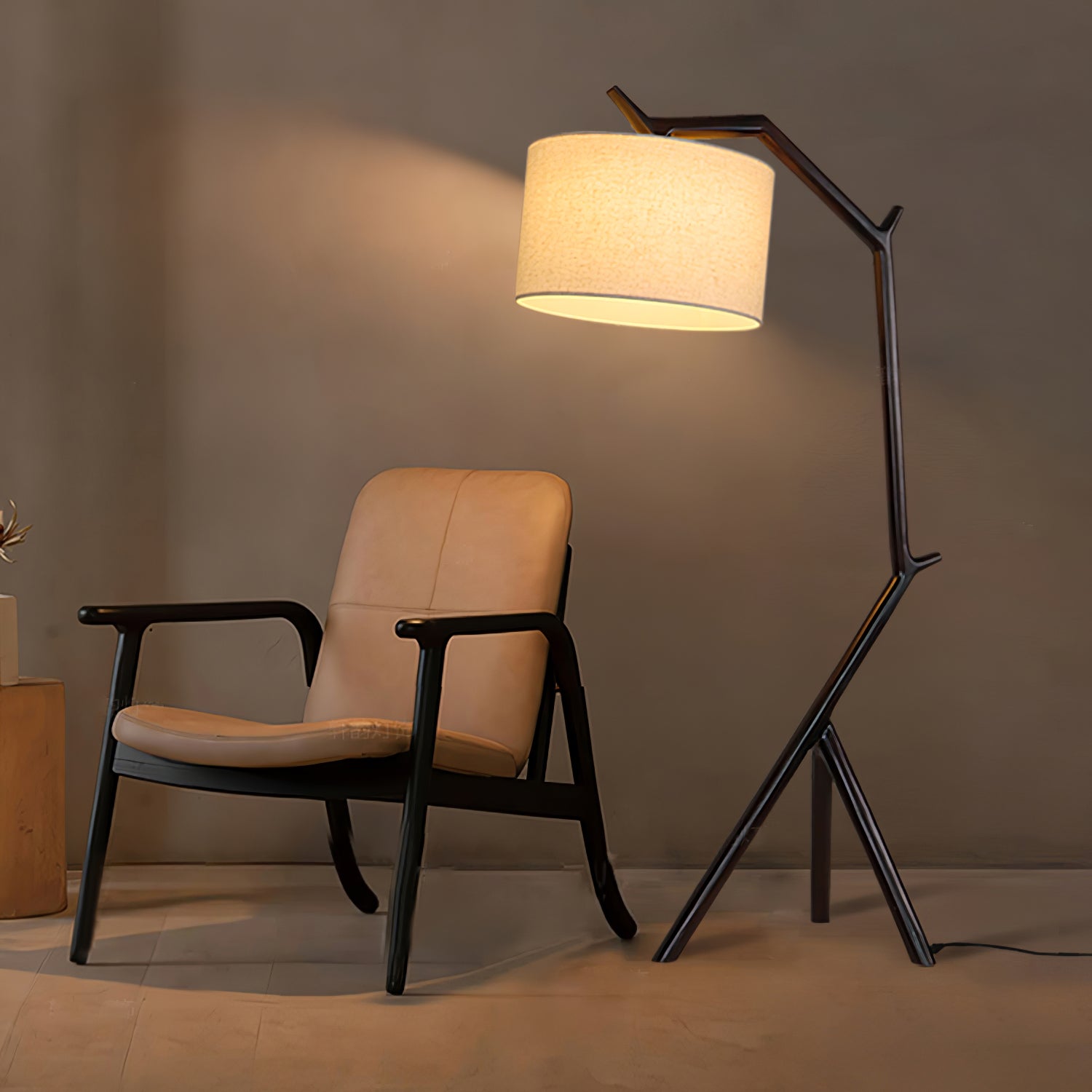 Ulmiril Rustic Wood Floor Lamp