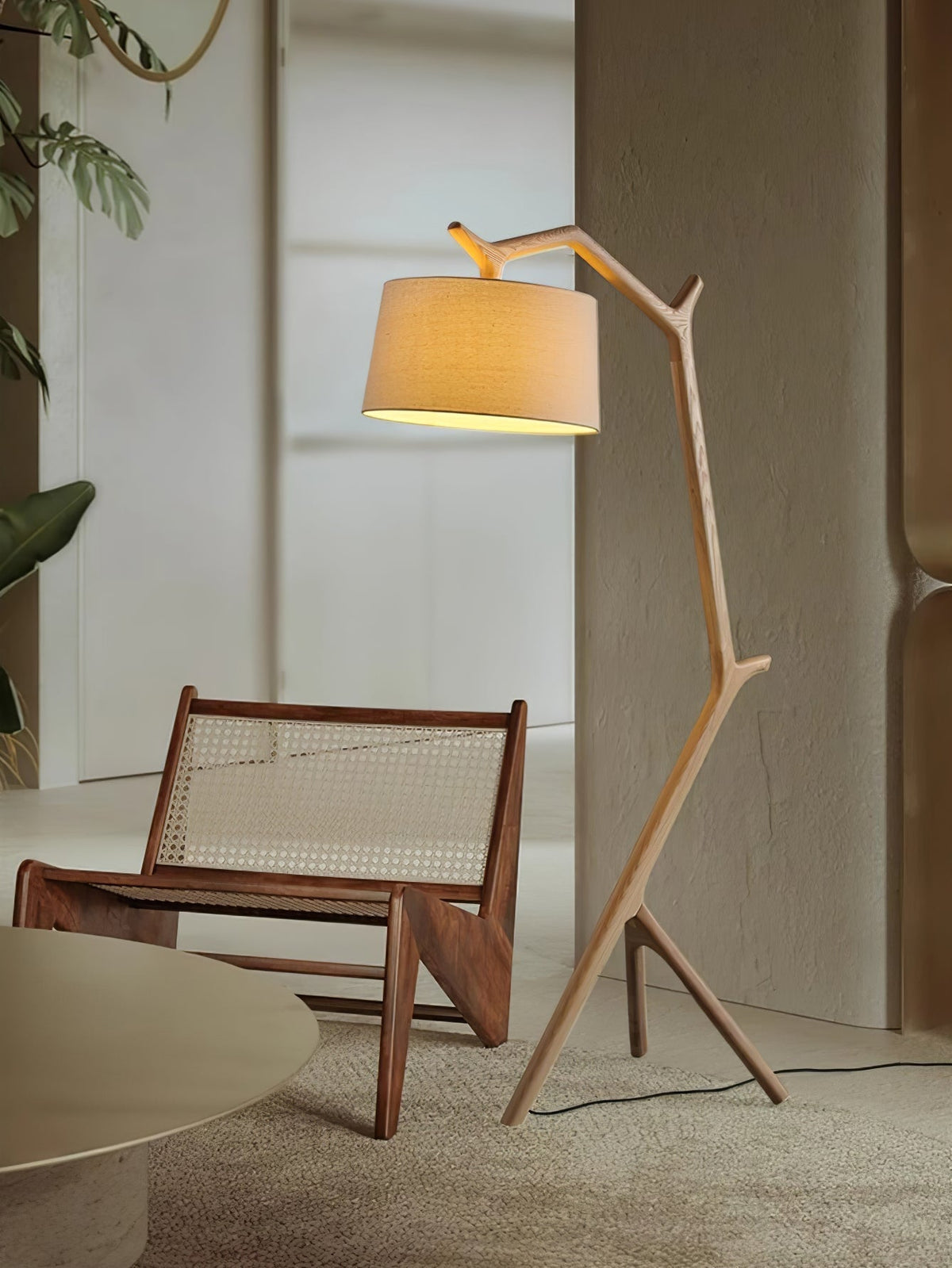 Ulmiril Rustic Wood Floor Lamp
