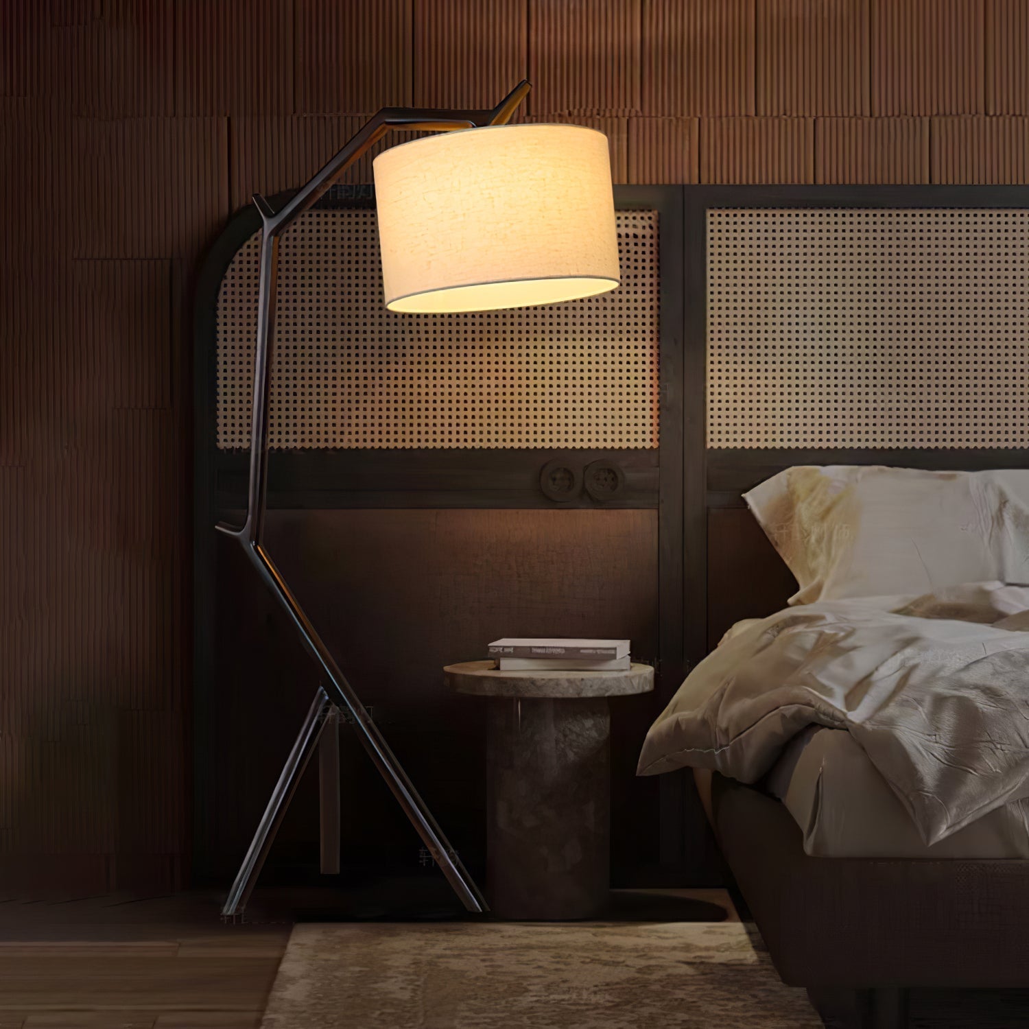 Ulmiril Rustic Wood Floor Lamp