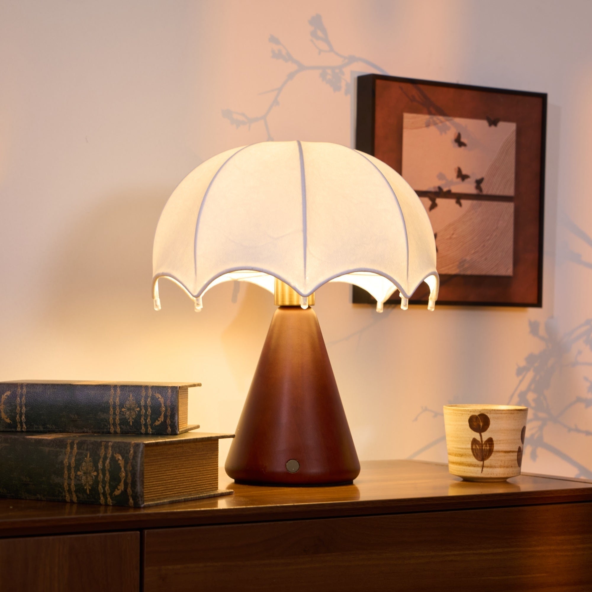 Parasol Wooden Table Lamp