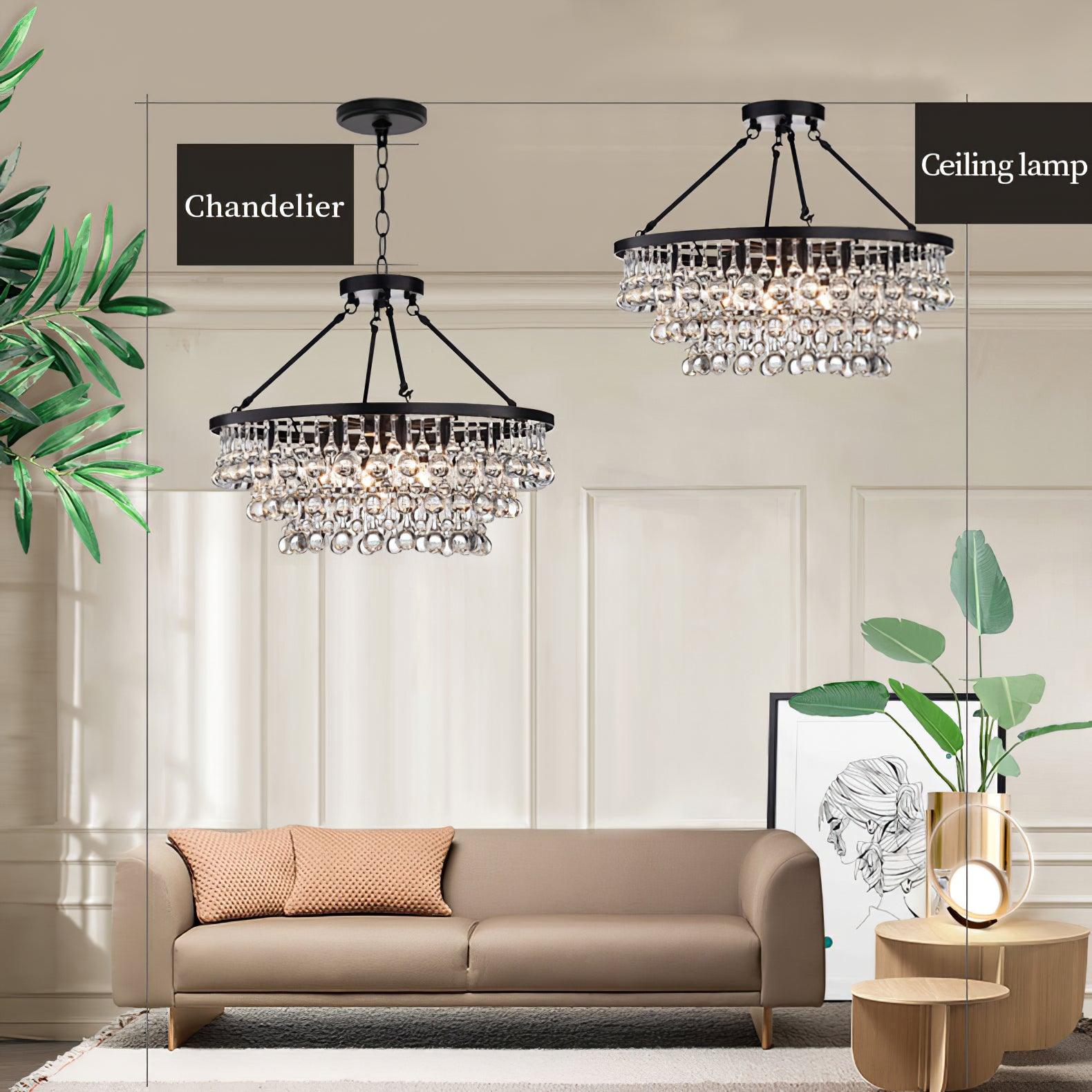 Avelis Postmodern Luxury Unique Tiered Crystal Chandelier