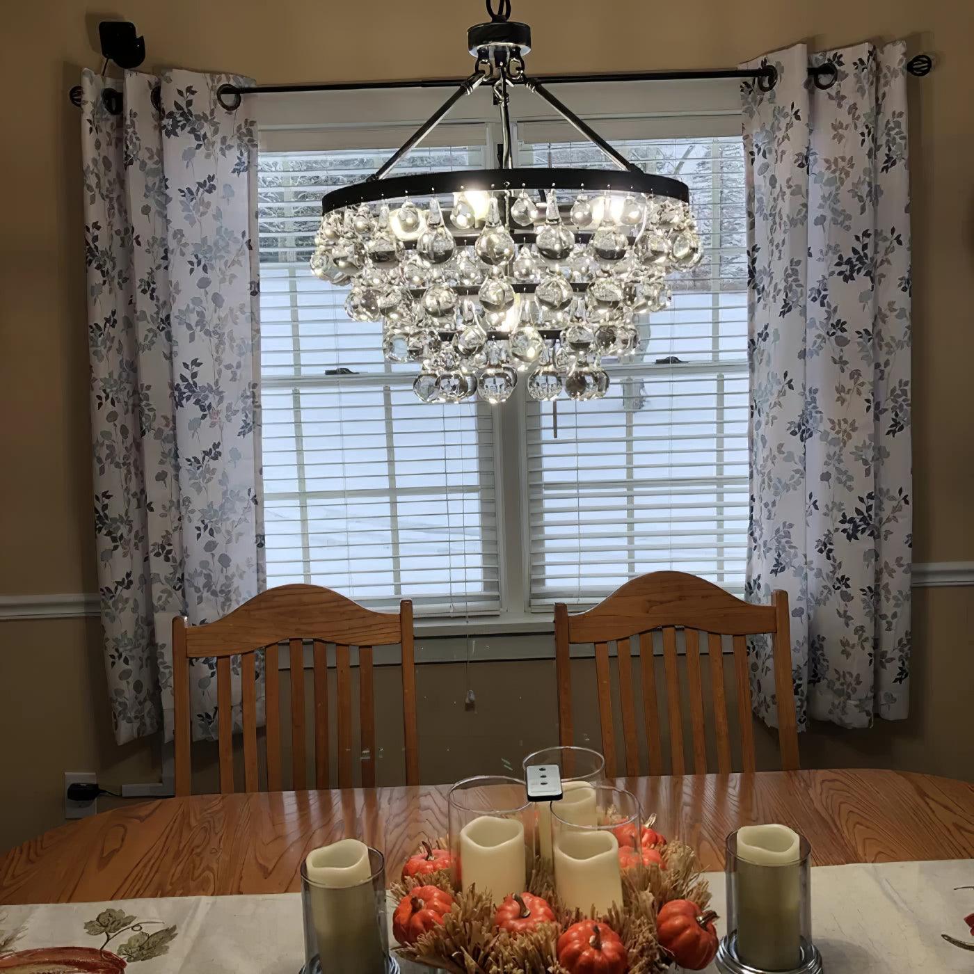 Avelis Postmodern Luxury Unique Tiered Crystal Chandelier