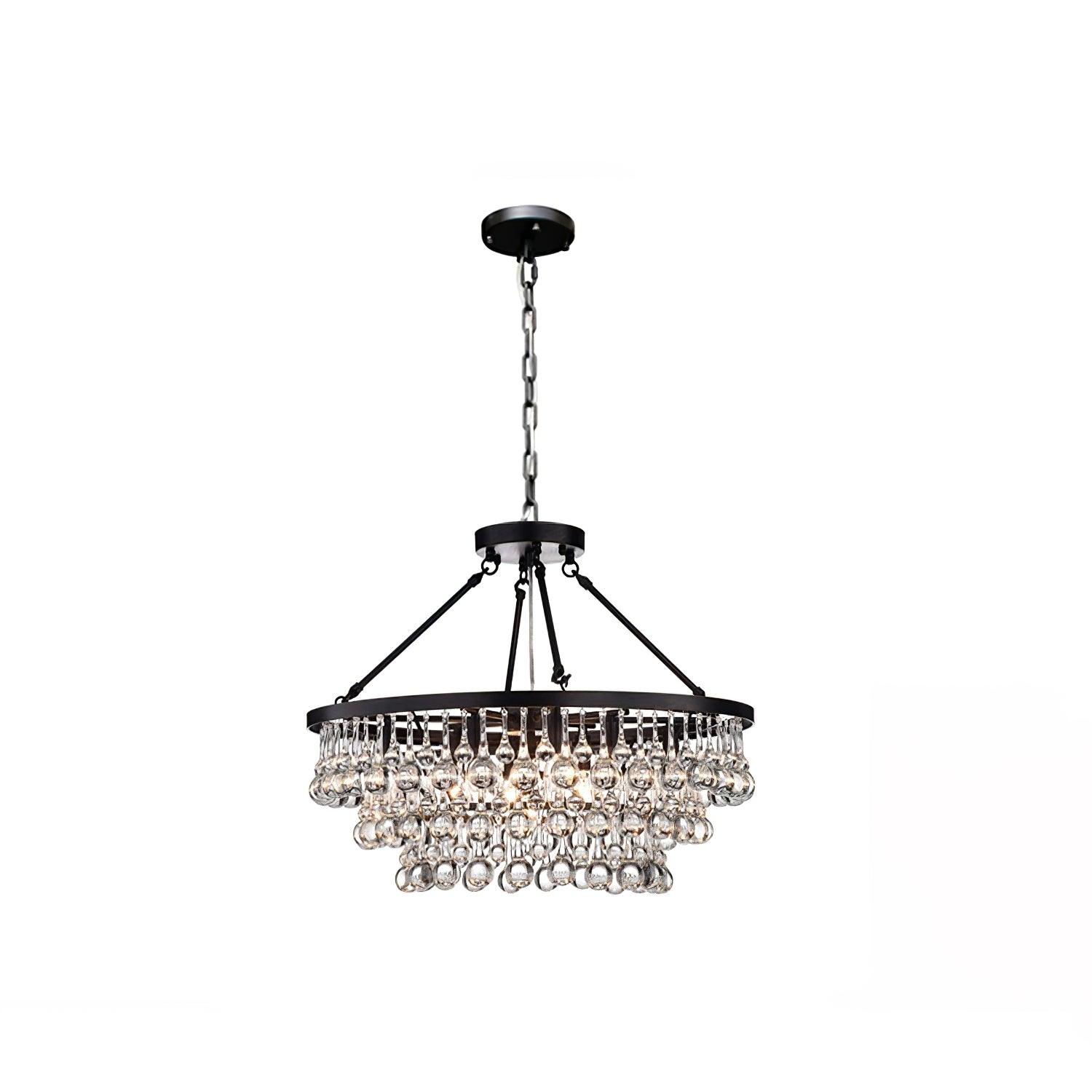 Avelis Postmodern Luxury Unique Tiered Crystal Chandelier