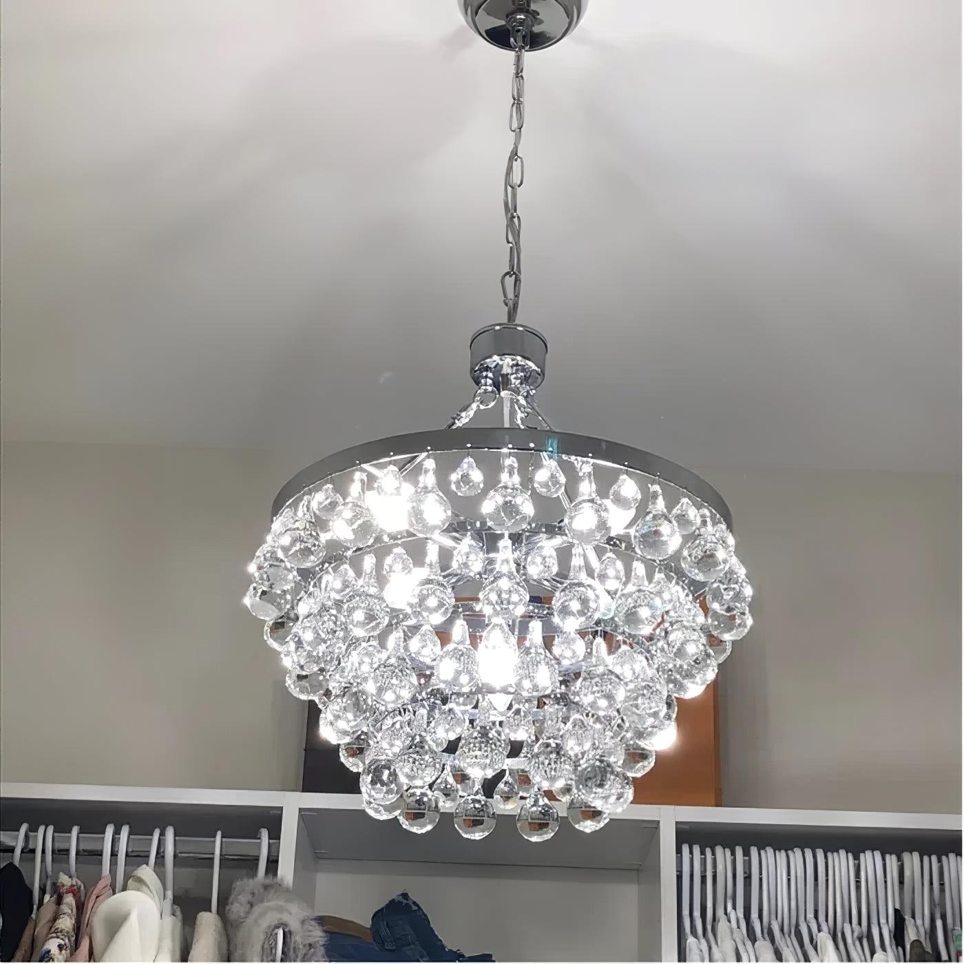 Avelis Postmodern Luxury Unique Tiered Crystal Chandelier