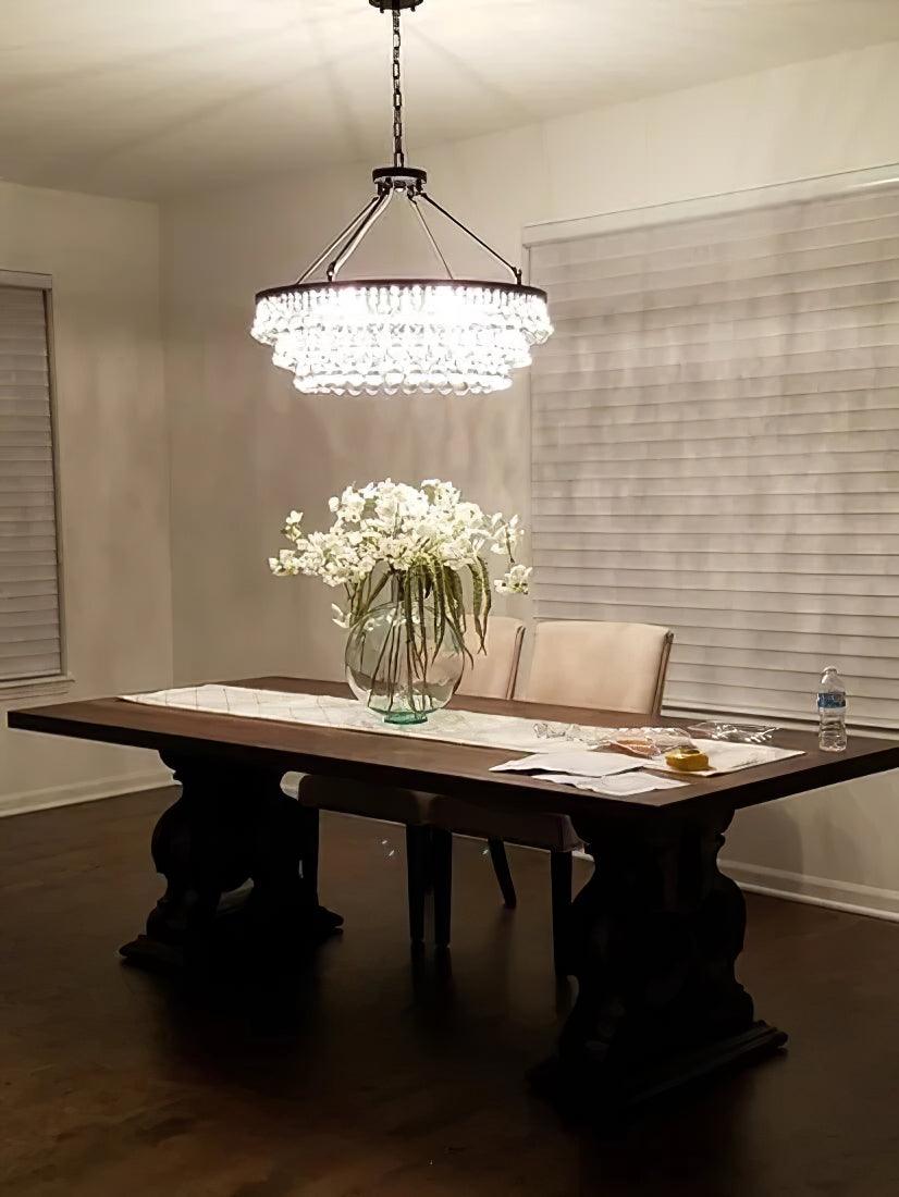 Avelis Postmodern Luxury Unique Tiered Crystal Chandelier