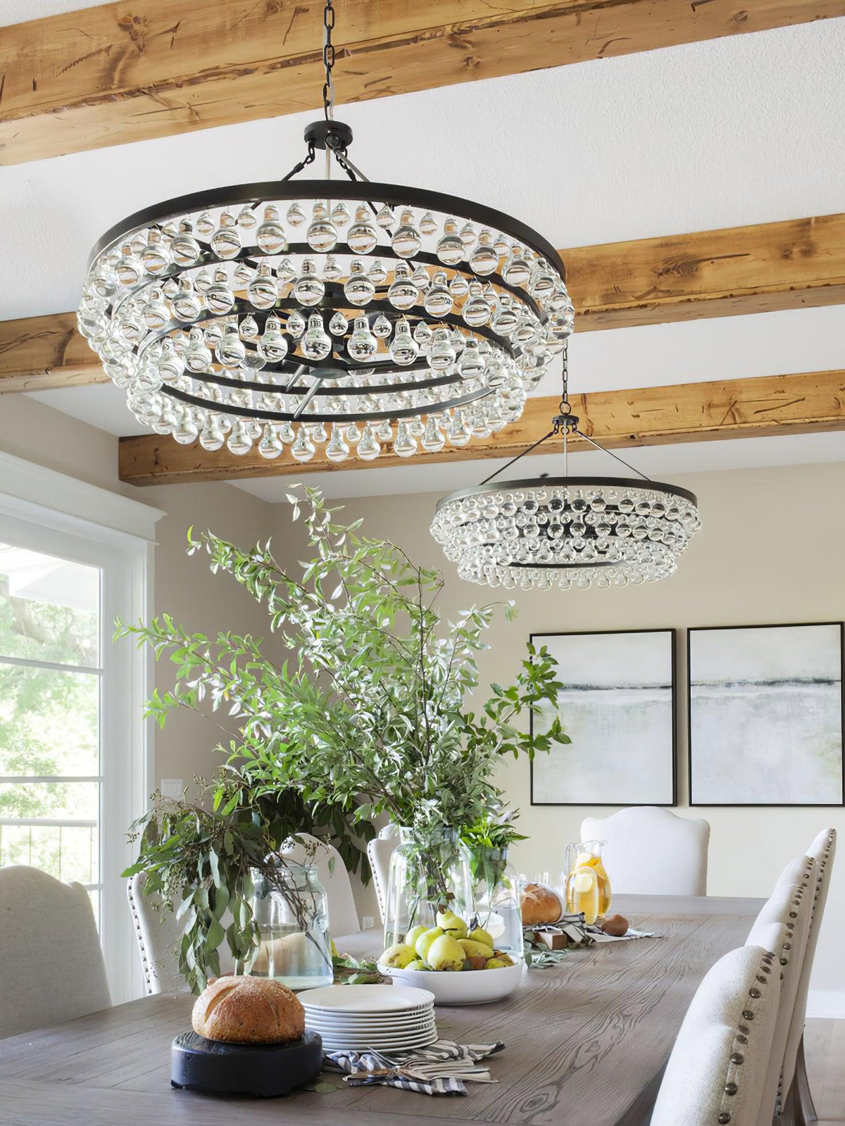 Avelis Postmodern Luxury Unique Tiered Crystal Chandelier