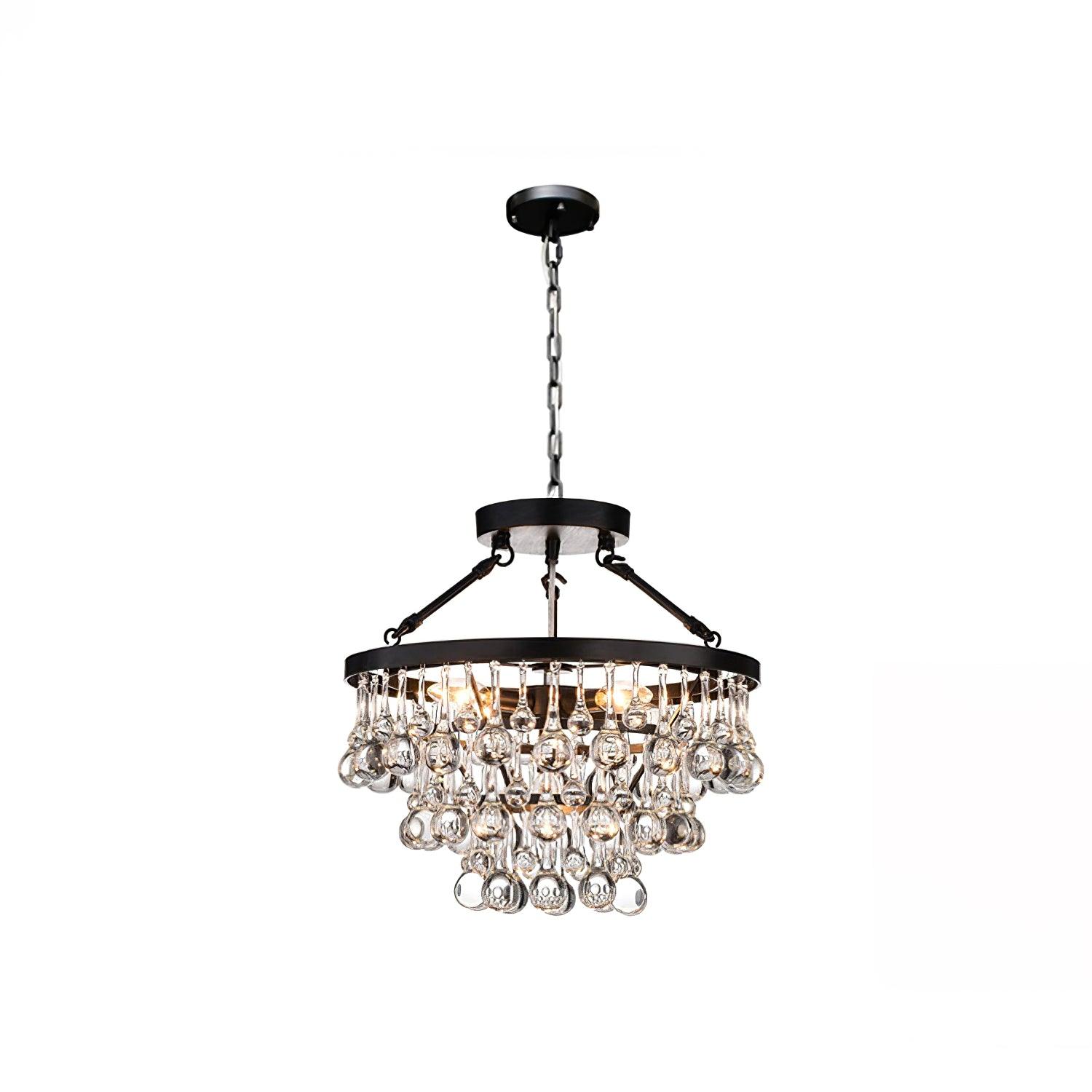 Avelis Postmodern Luxury Unique Tiered Crystal Chandelier