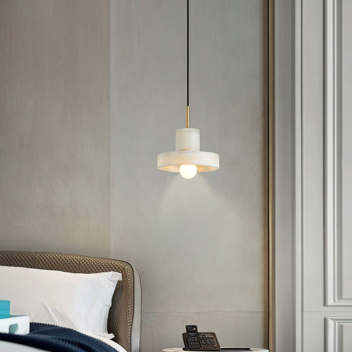 Maren Pendant Lamp Alabaster Hat-Shape