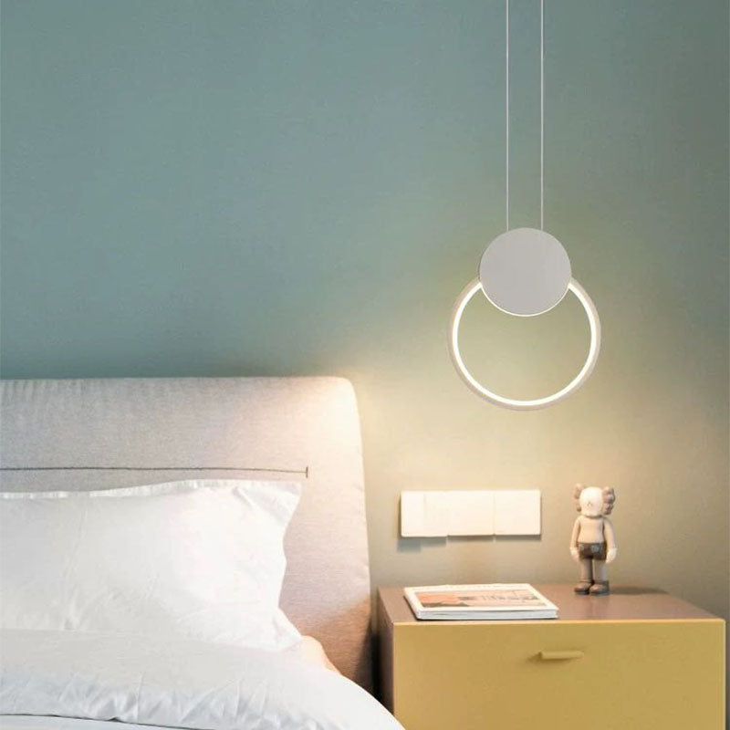 Arisha Modern Minimalist LED Hanging Pendant Lights Black White Bedroom - Neutral Decor