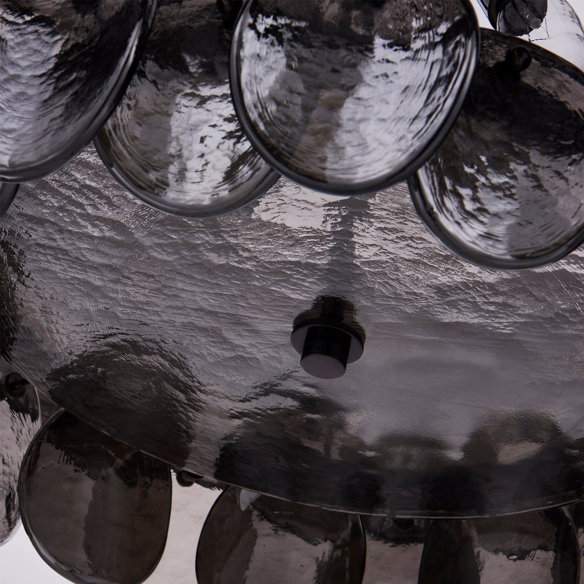 Lioroelle Chandelier Amber Glass Disc Fish Scale Brass
