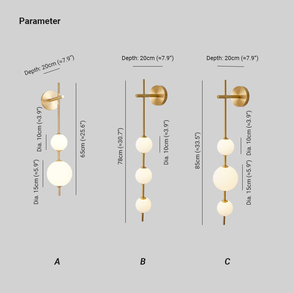 Astrid Vertical Globe Wall Light