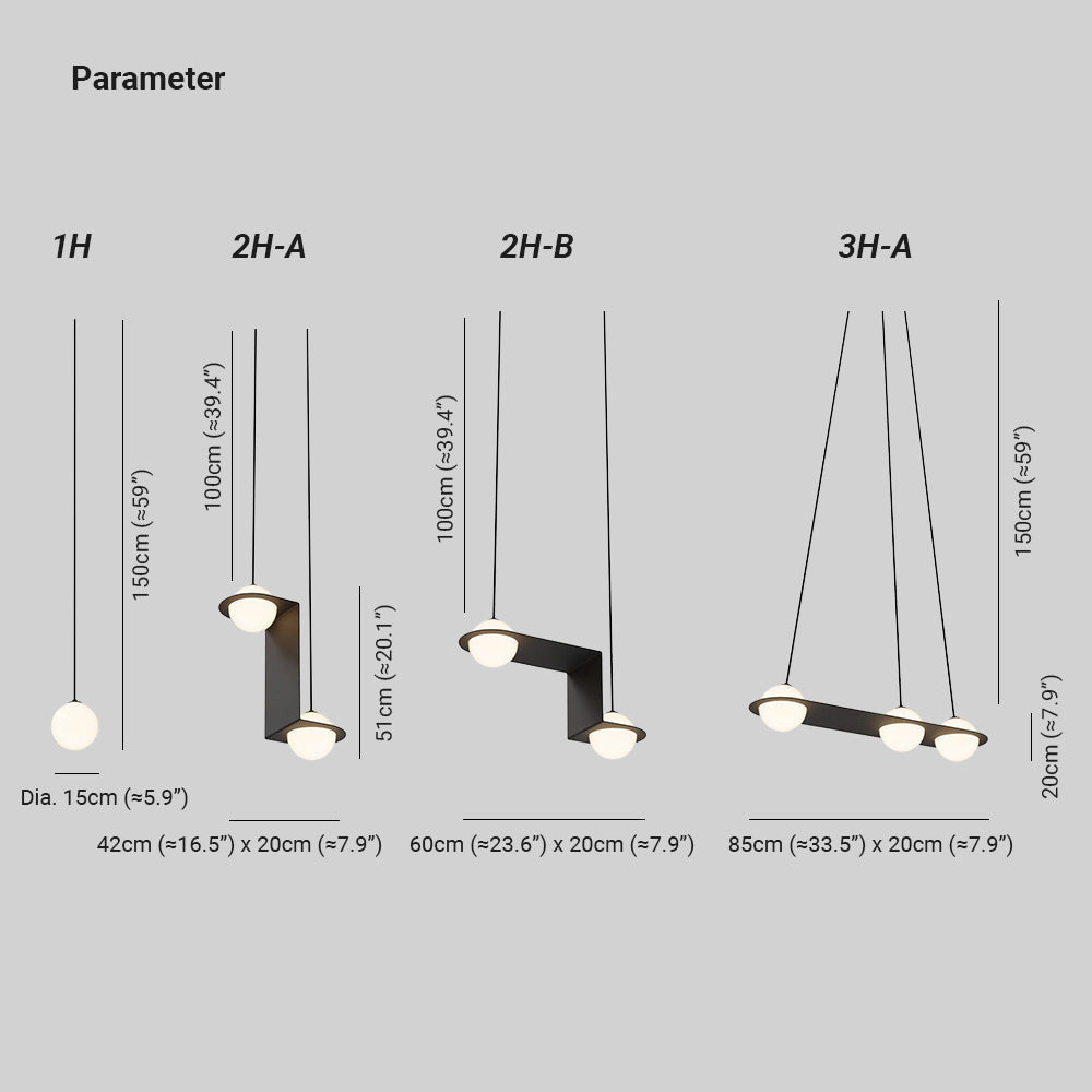 Theo Black Glass Pendant Lamp