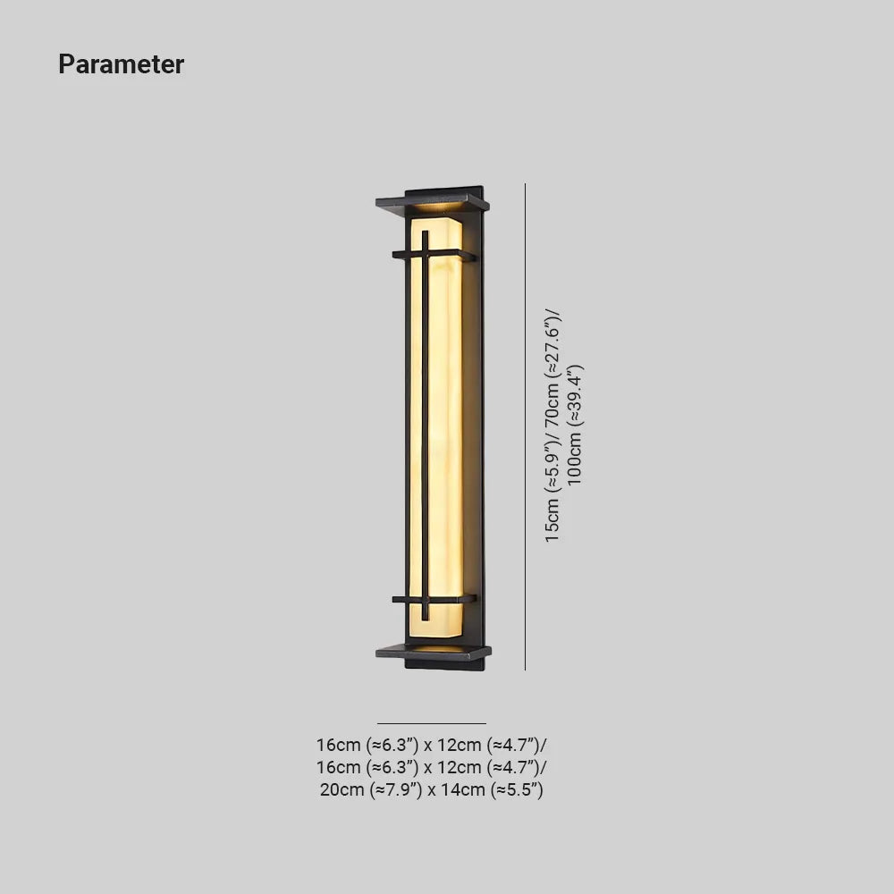 Ray Square Outdoor Wall Light Imitation Alabaster Waterproof - Neutral Decor