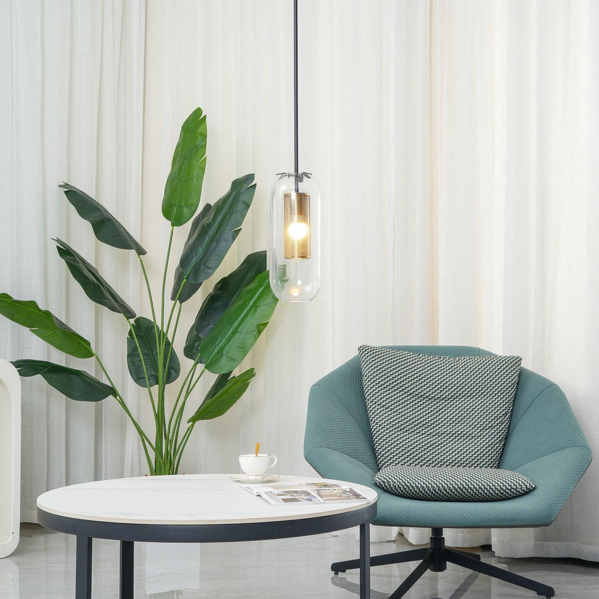 Sypharil Minimalist Glass Pendant Light