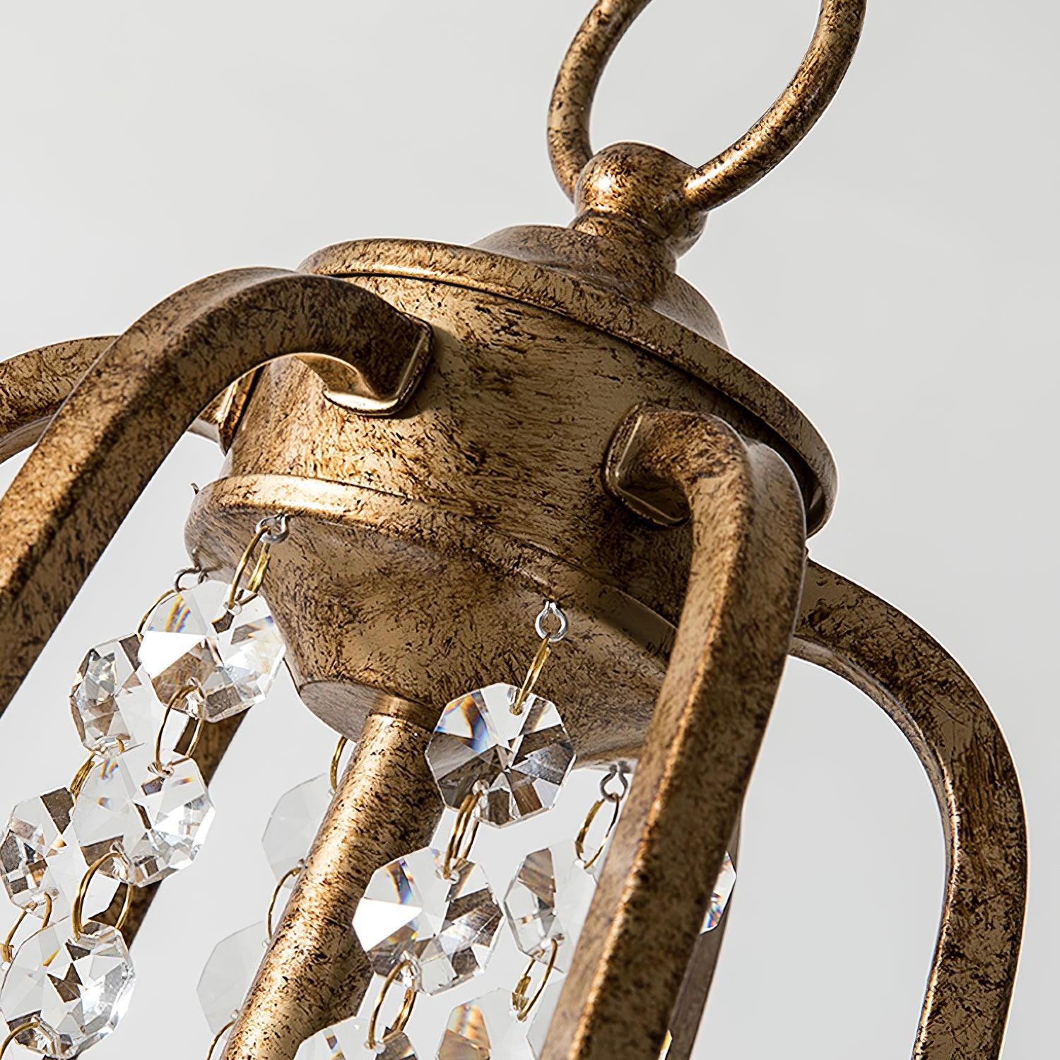Mirok Chandelier Iron Crystal Candelabra Vintage