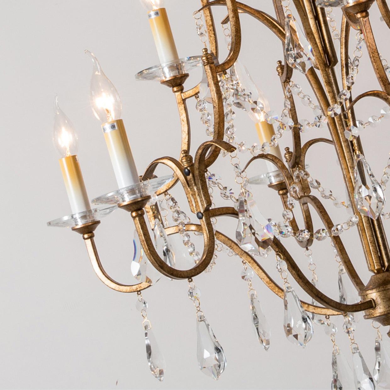 Mirok Chandelier Iron Crystal Candelabra Vintage