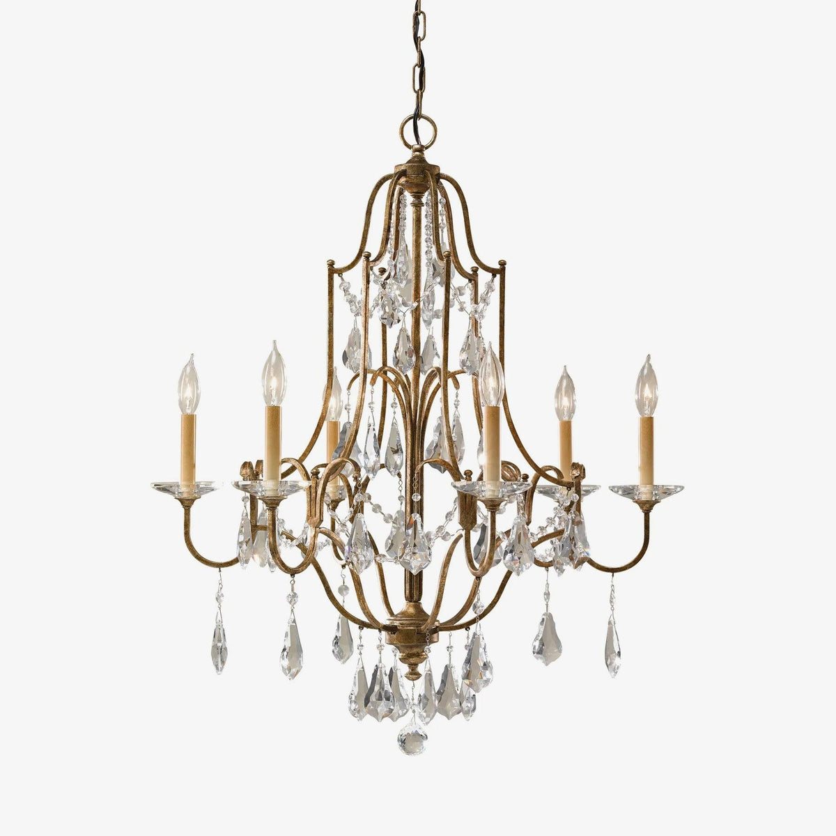 Mirok Chandelier Iron Crystal Candelabra Vintage