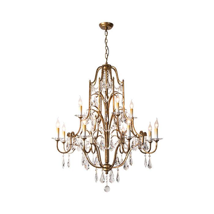 Mirok Chandelier Iron Crystal Candelabra Vintage