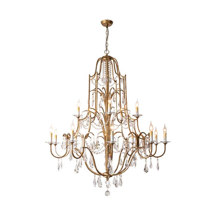 Mirok Chandelier Iron Crystal Candelabra Vintage