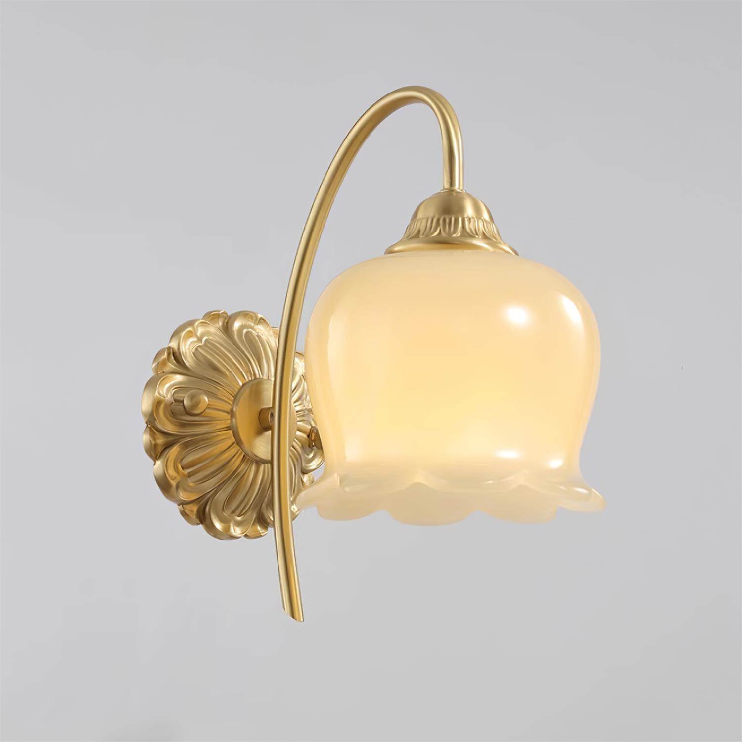 Dazell Art Flower Brass Resin Wall Lamp