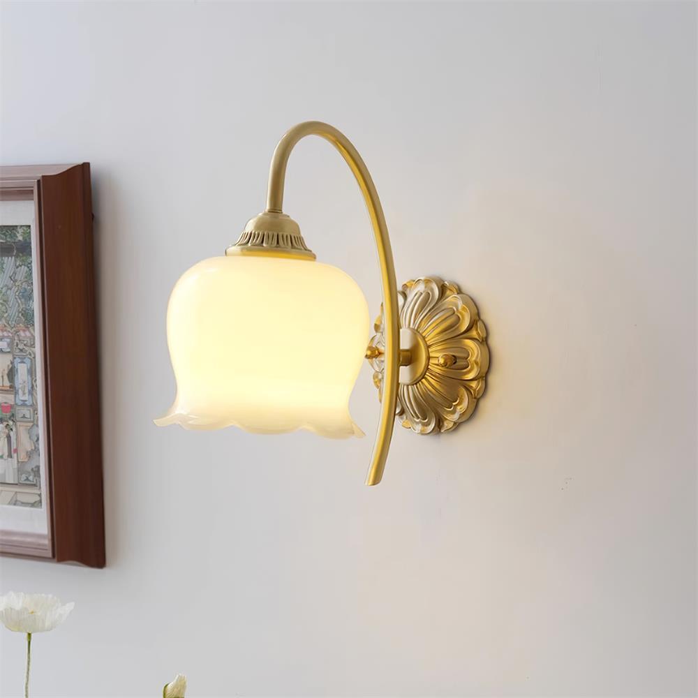 Dazell Art Flower Brass Resin Wall Lamp
