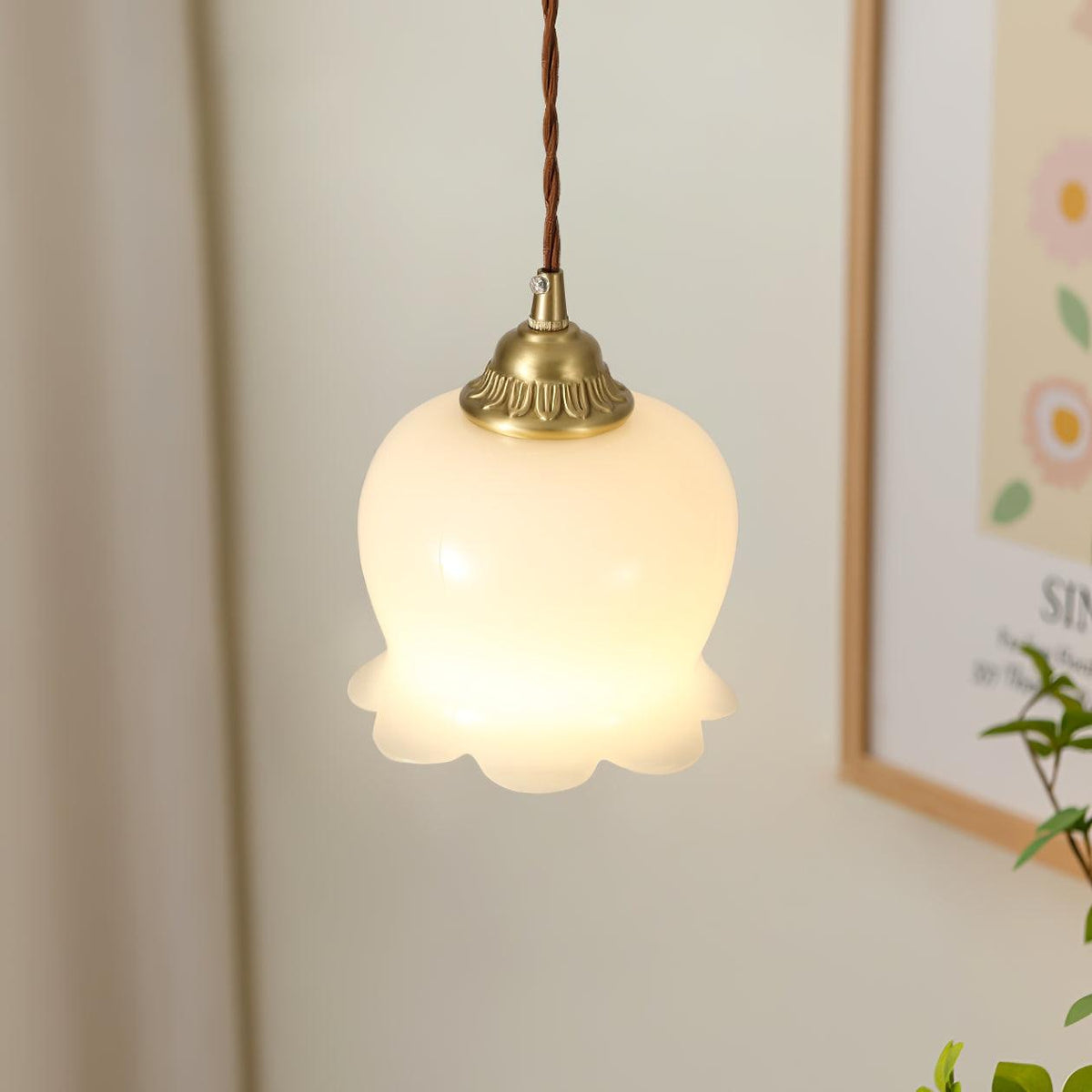 Veloza Brass & Resin Glam Pendant Lamp