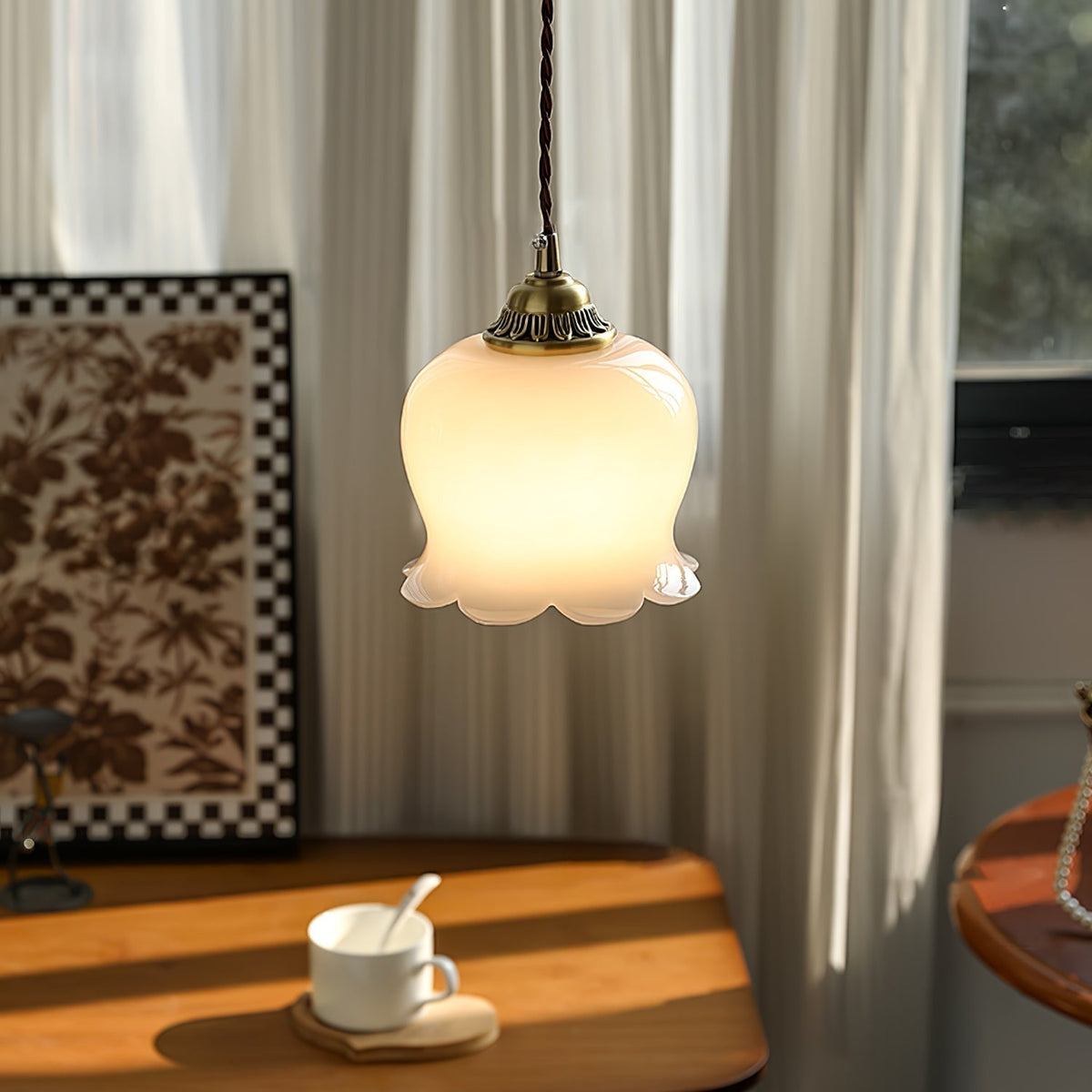 Veloza Brass & Resin Glam Pendant Lamp