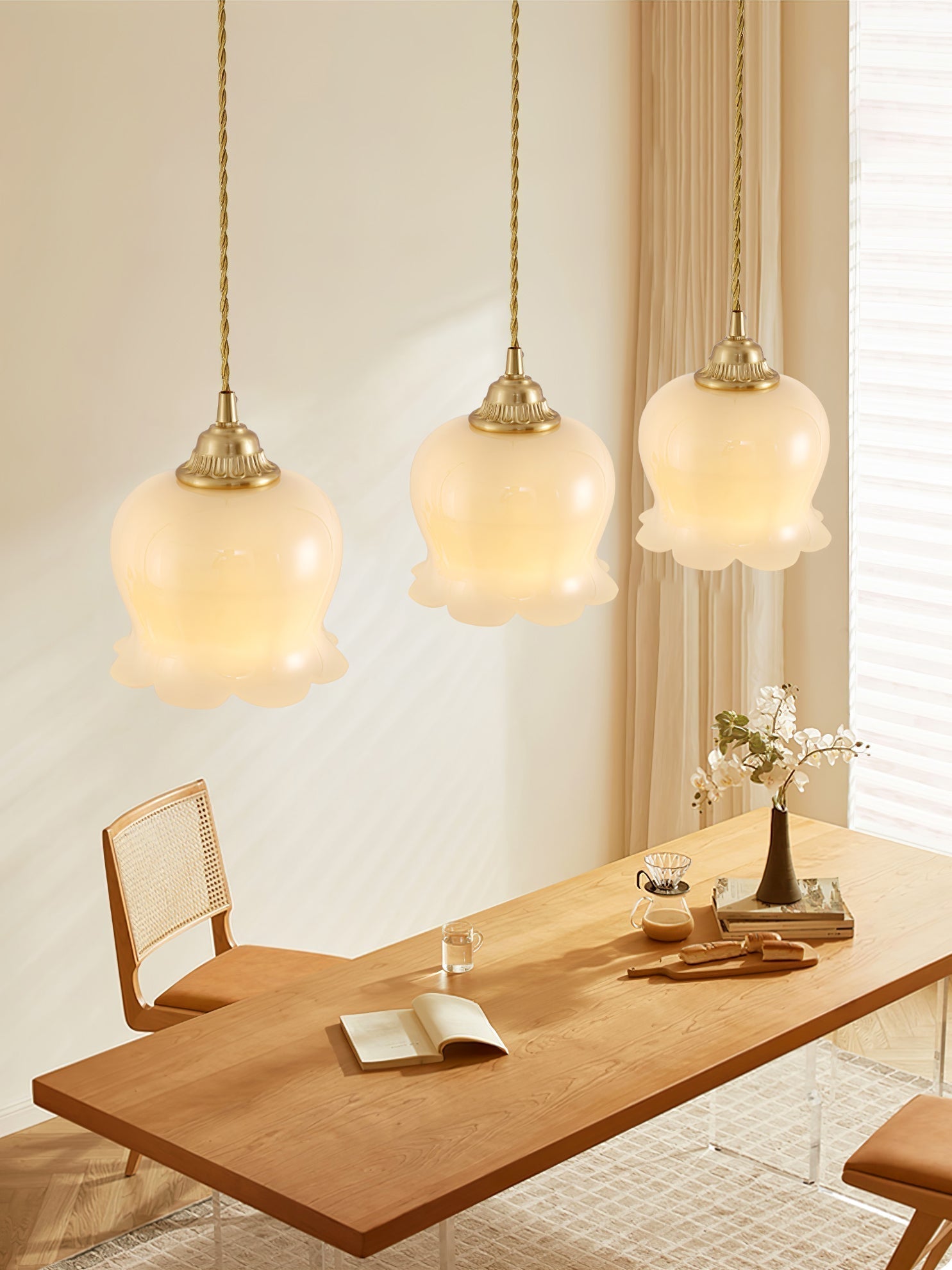 Veloza Brass & Resin Glam Pendant Lamp