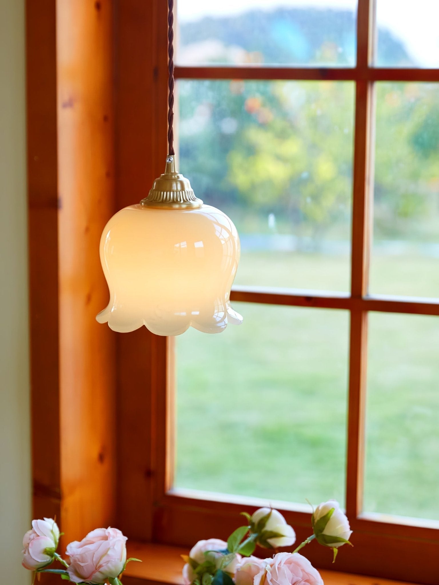 Veloza Brass & Resin Glam Pendant Lamp