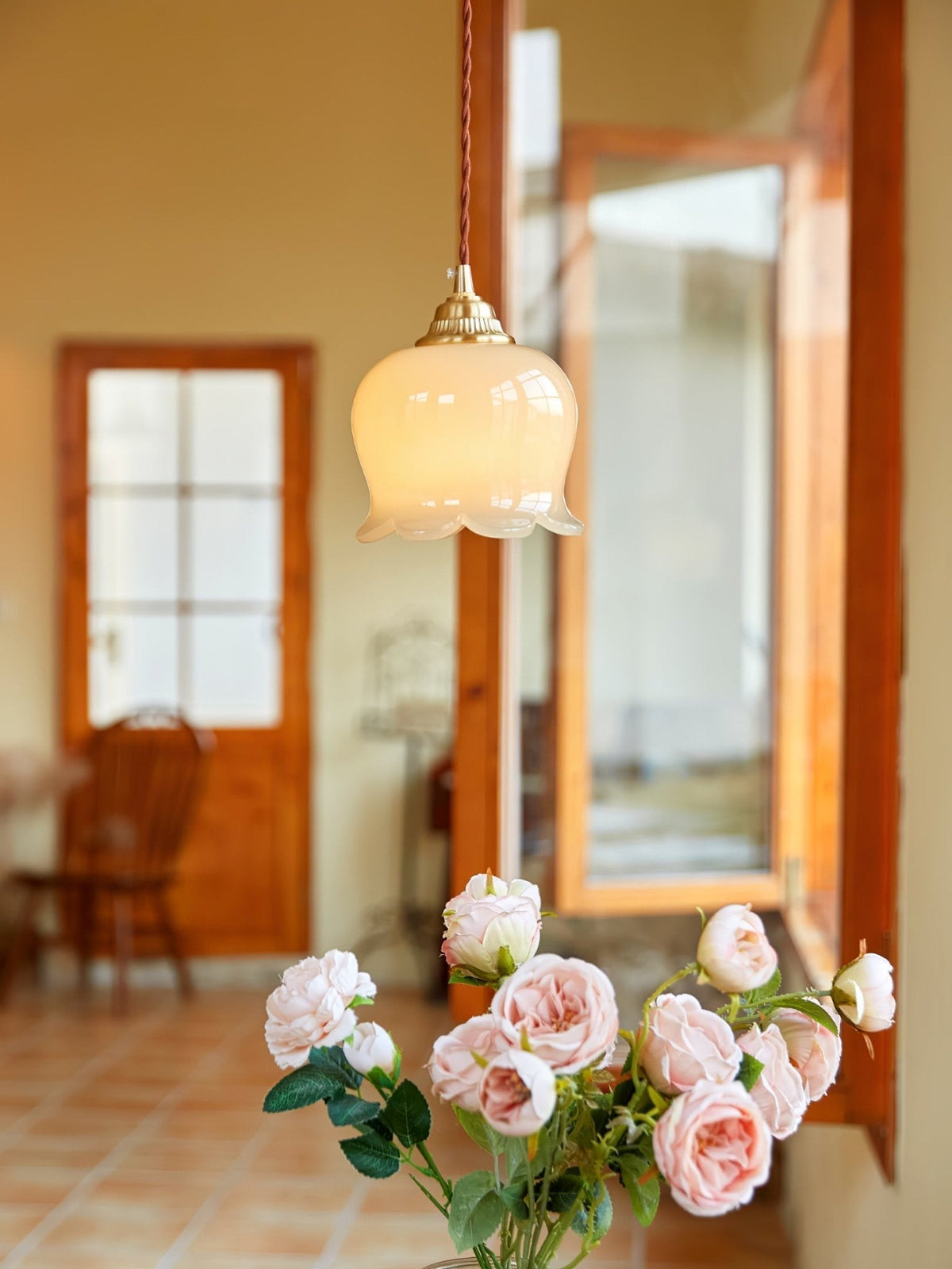 Veloza Brass & Resin Glam Pendant Lamp