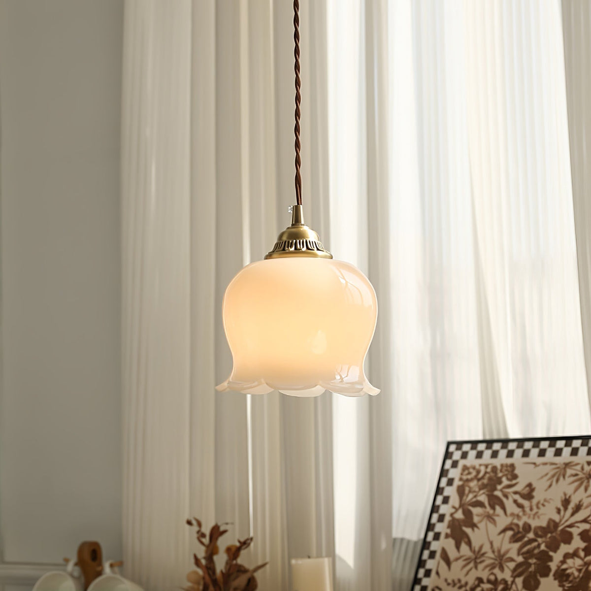 Veloza Brass & Resin Glam Pendant Lamp
