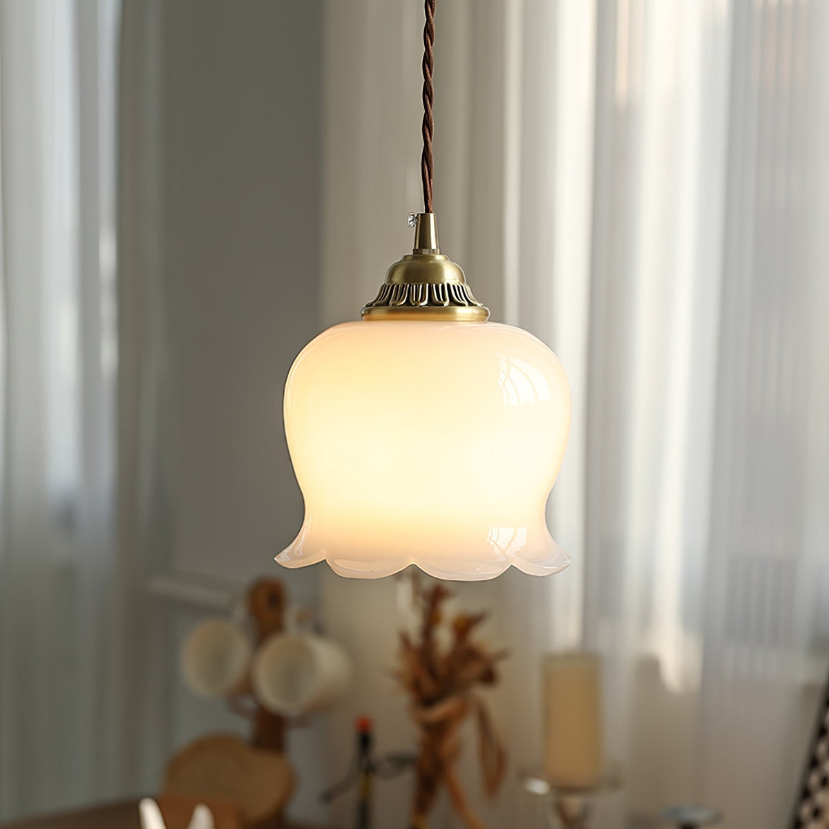 Veloza Brass & Resin Glam Pendant Lamp