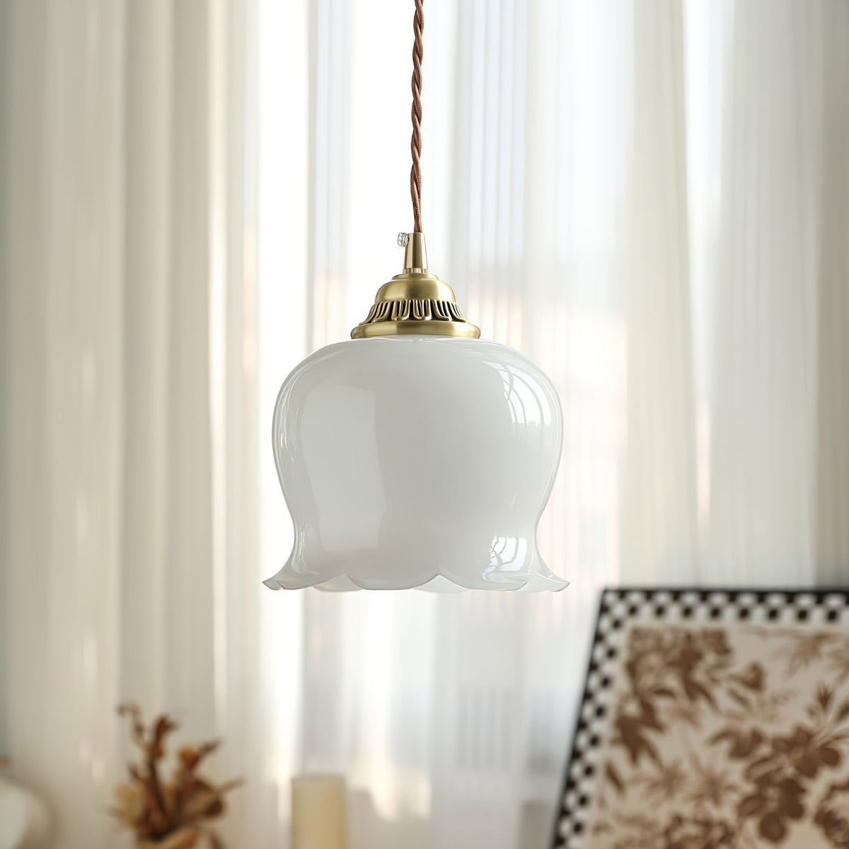 Veloza Brass & Resin Glam Pendant Lamp