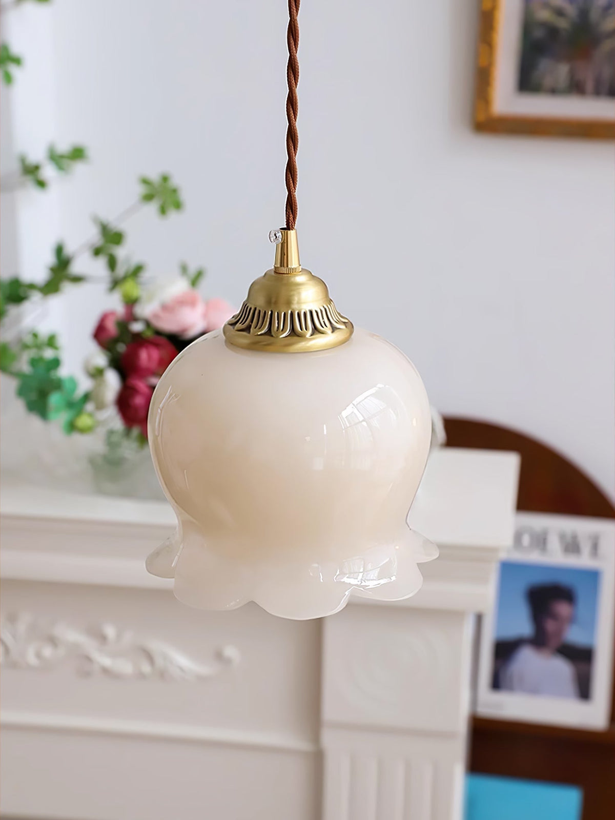 Veloza Brass & Resin Glam Pendant Lamp
