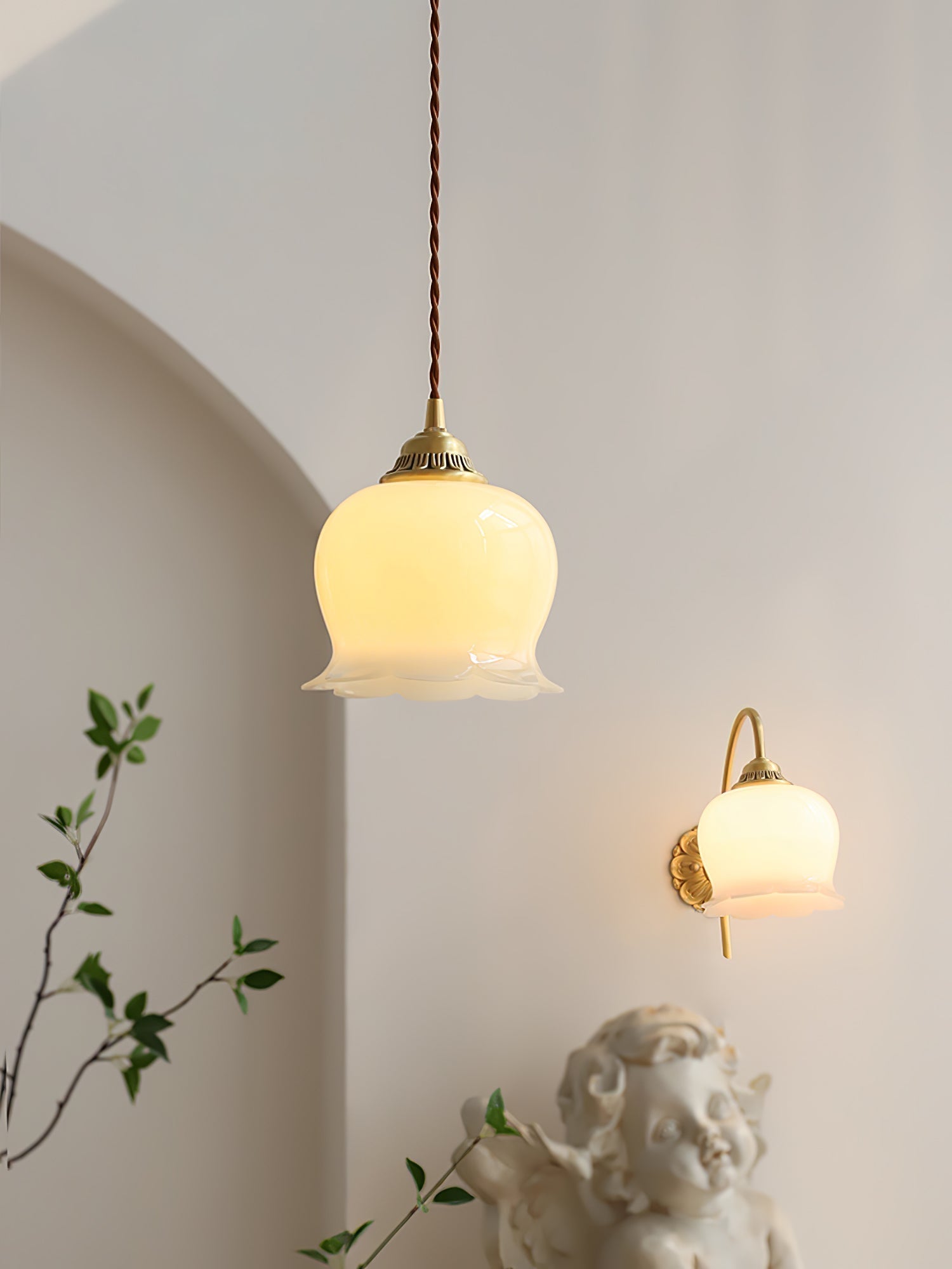 Veloza Brass & Resin Glam Pendant Lamp