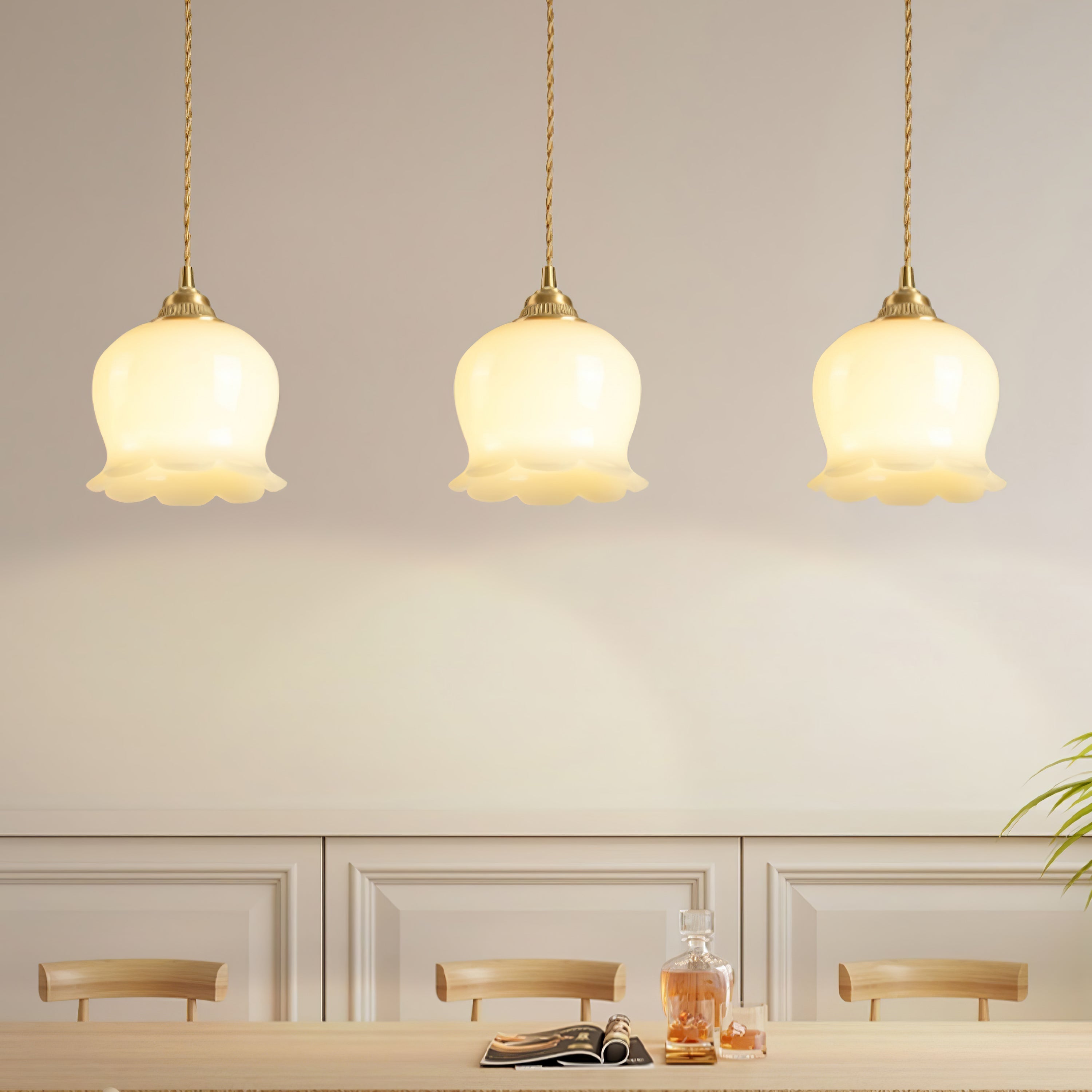 Veloza Brass & Resin Glam Pendant Lamp