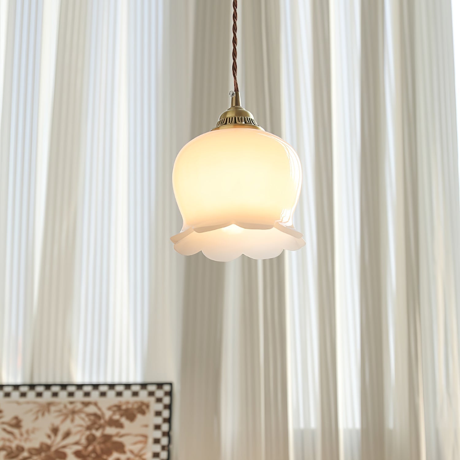 Veloza Brass & Resin Glam Pendant Lamp