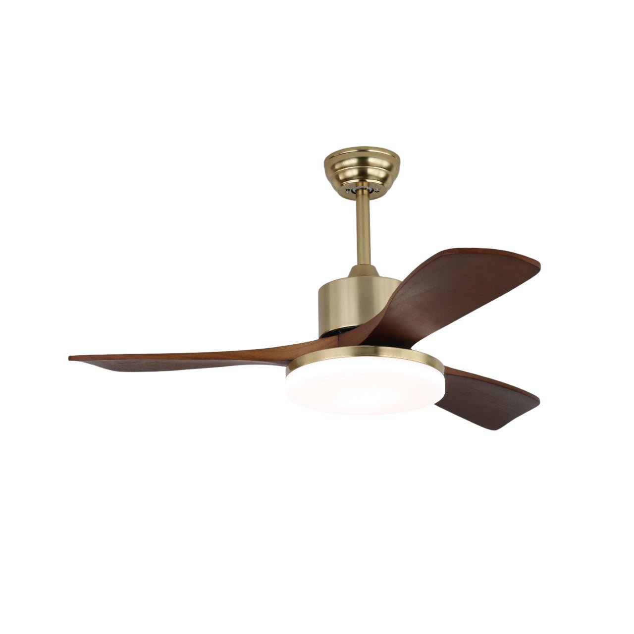 Selora Brass Wood Ceiling Fan Light