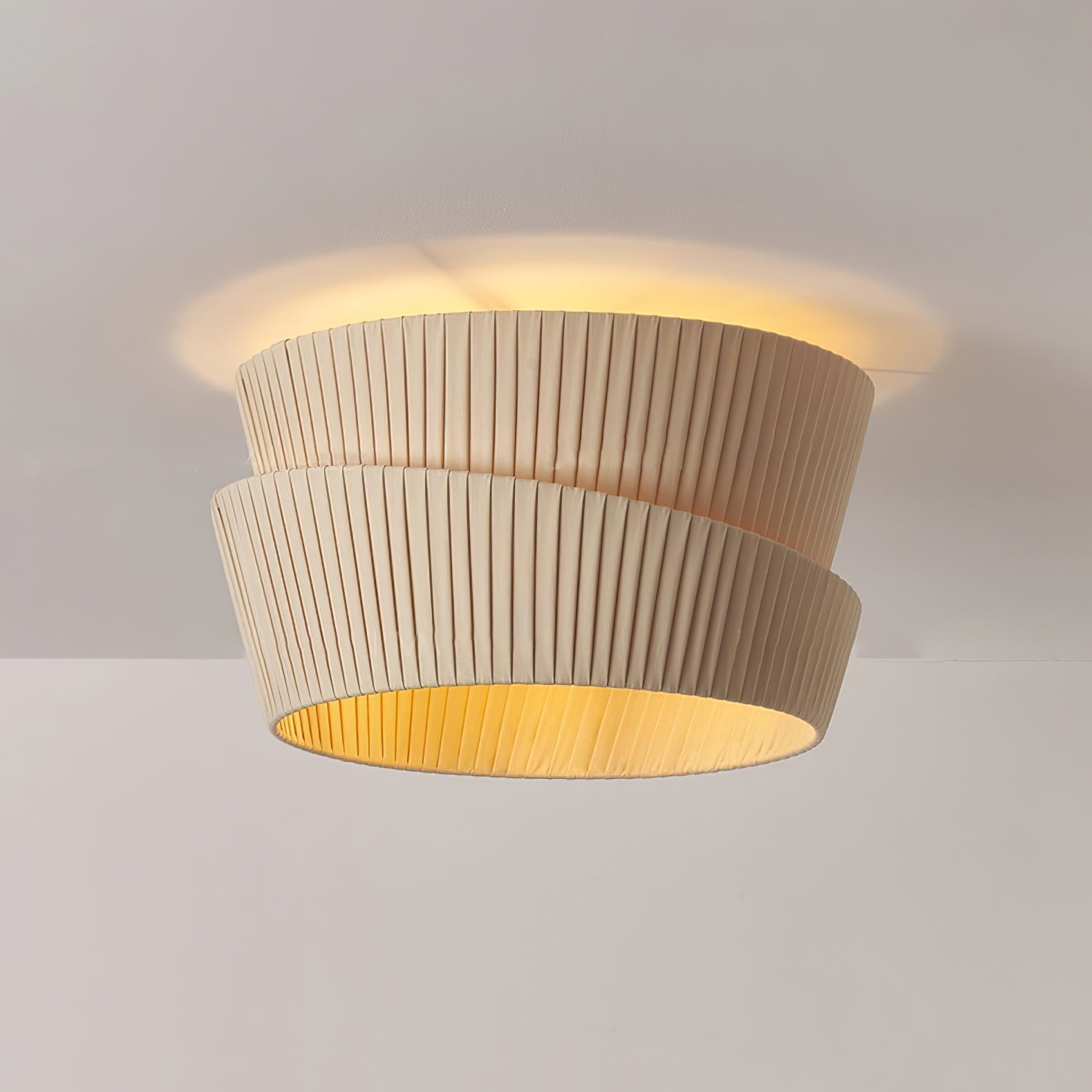 Xlenis Natural Unique Twist Fabric Ceiling Lamp