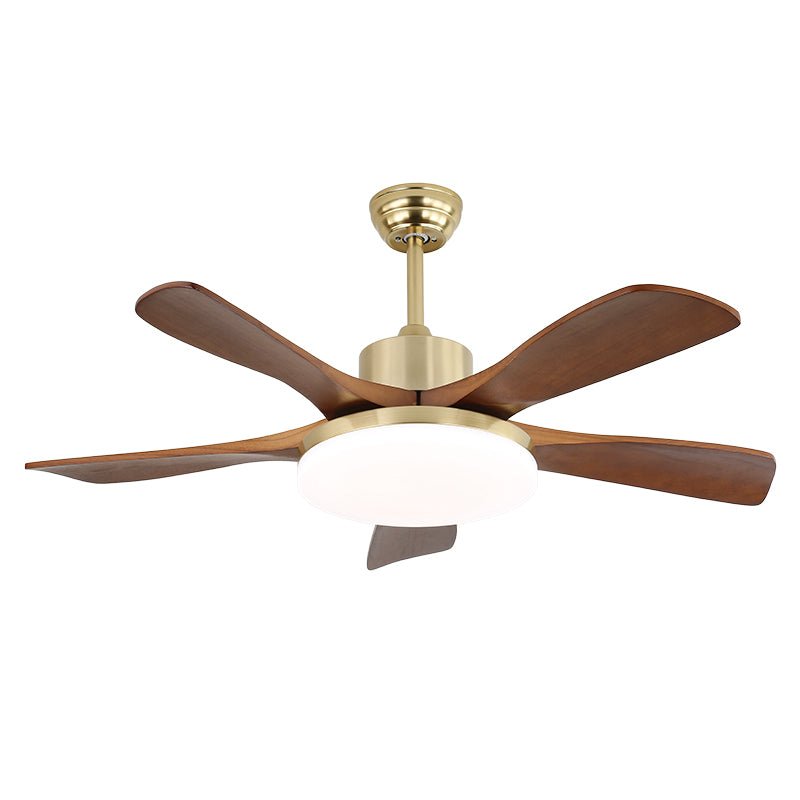 Elara Modern Brass Wood Ceiling Fan Light - Neutral Decor